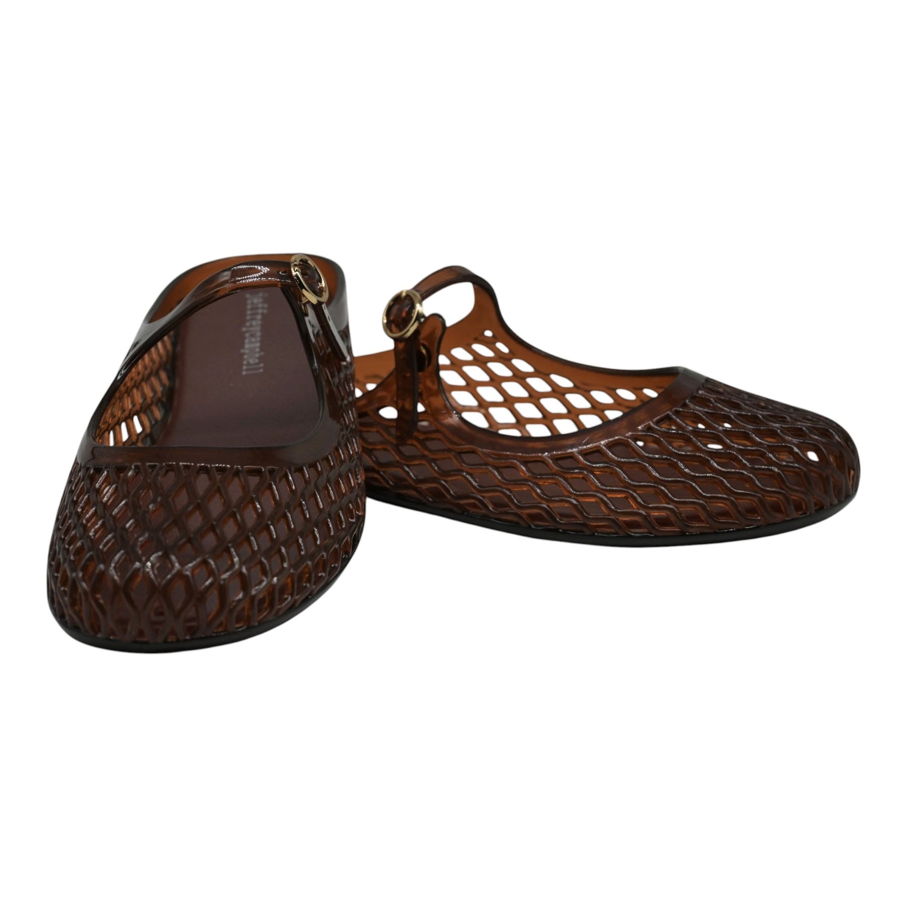 Jeffrey Campbell Adrorable Mules Jelly Διάτρητα με Λουράκι - Καφέ