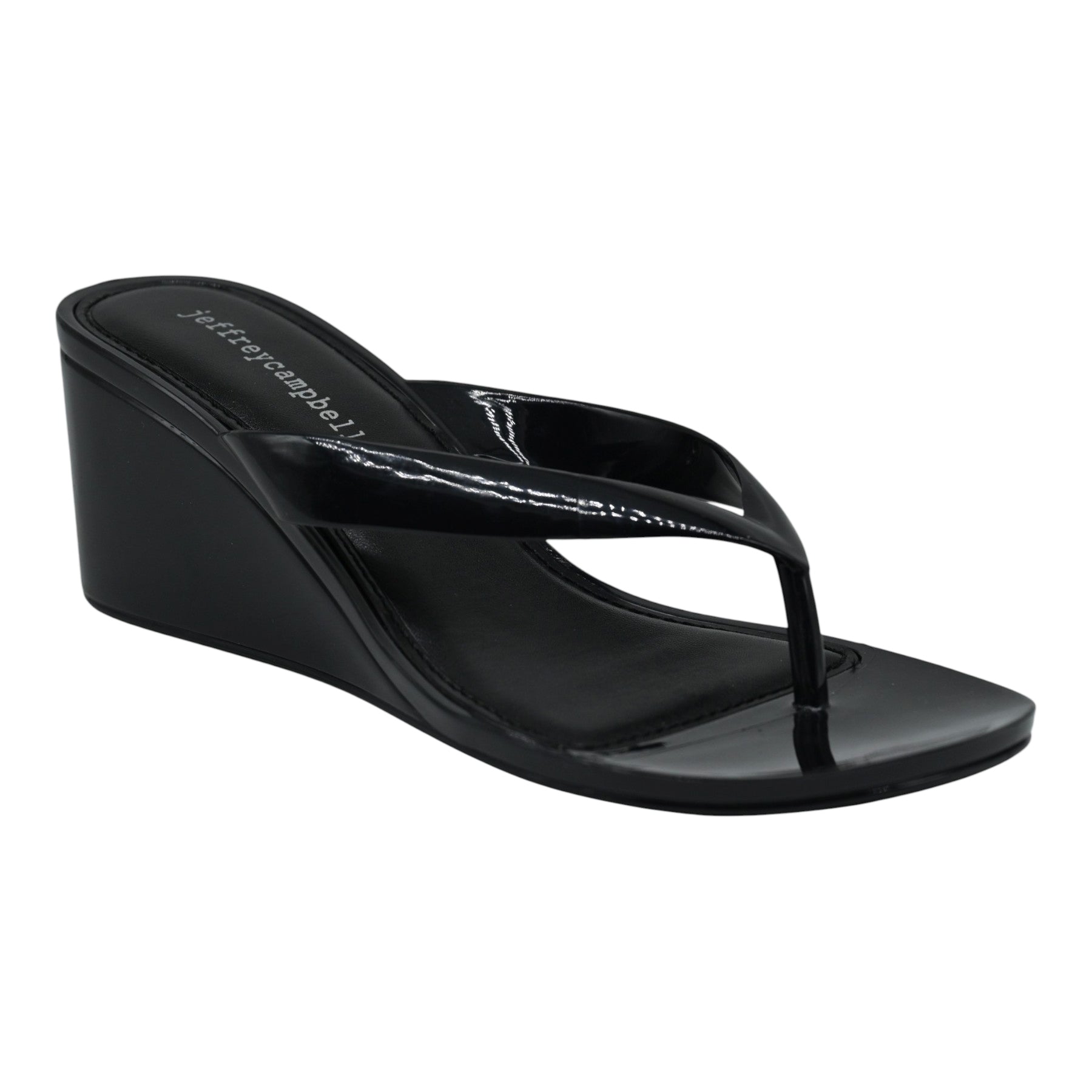 Jeffrey Campbell Gigabyte Mules Jelly με Διχάλα και Καρέ Μύτη - Μαύρα