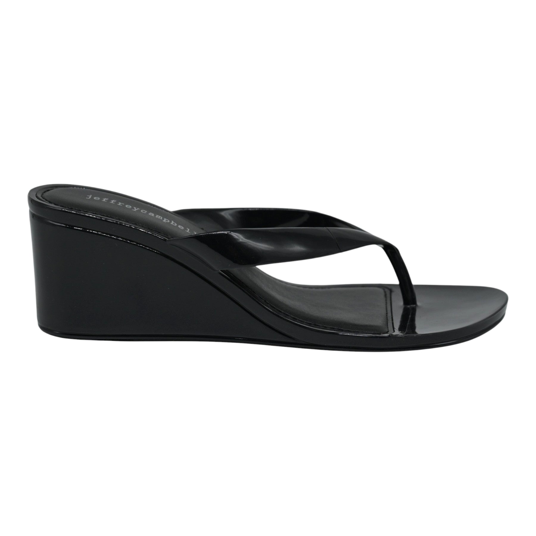 Jeffrey Campbell Gigabyte Mules Jelly με Διχάλα και Καρέ Μύτη - Μαύρα