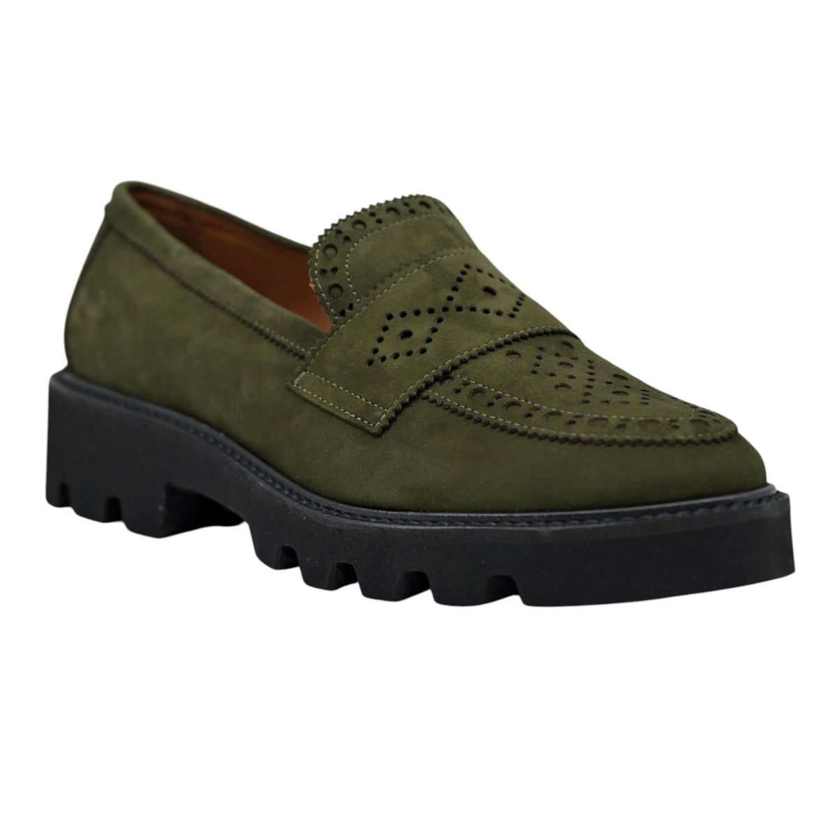 Marian 63501 Loafers με Chunky Σόλα - Khaki Σουέντ