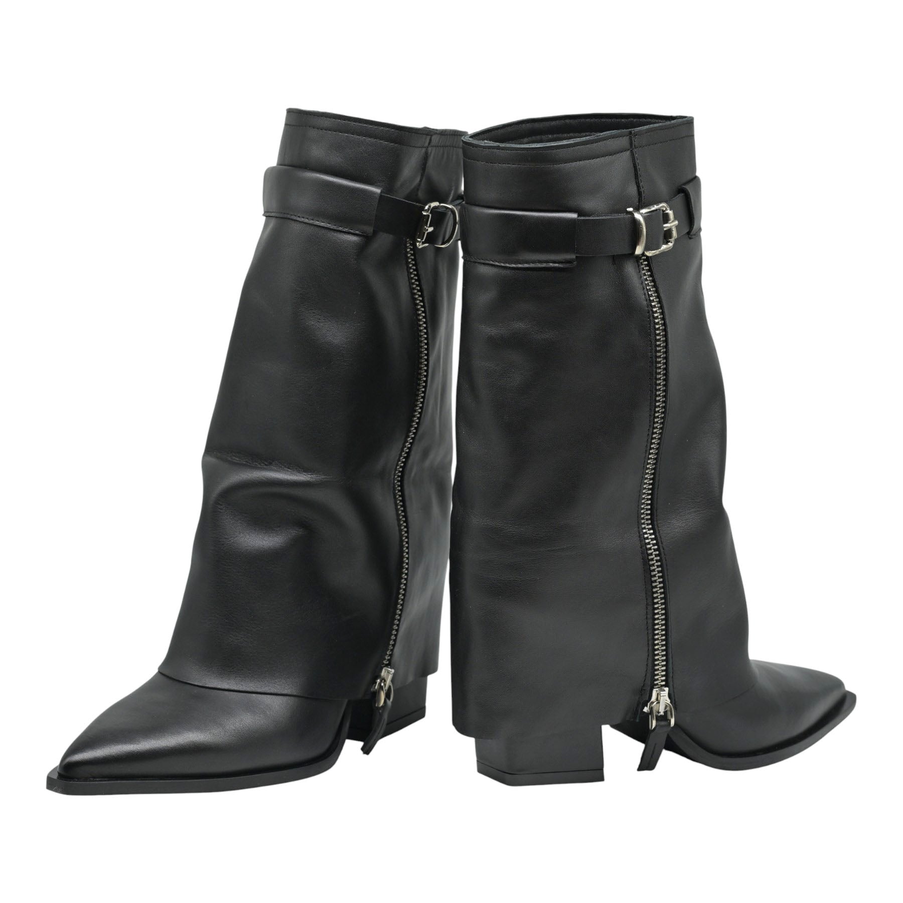 Mimmu 2726 Μπότες Fold Over με Αγκράφα - Μαύρες