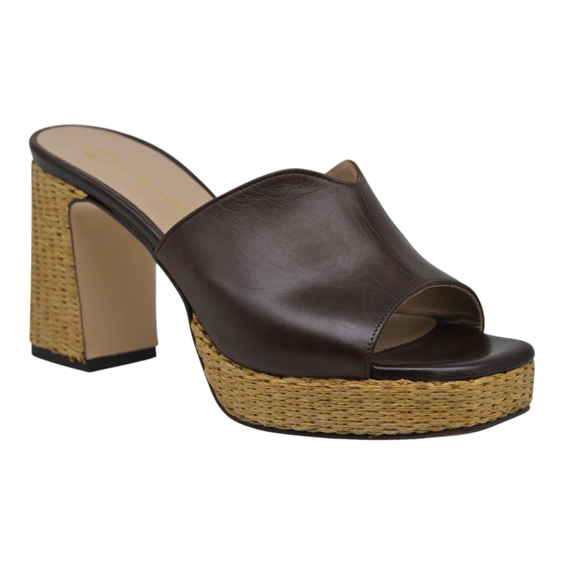 Mourtzi 553G17 Πέδιλα Slingback με Ψάθα - Καφέ Σουέντ