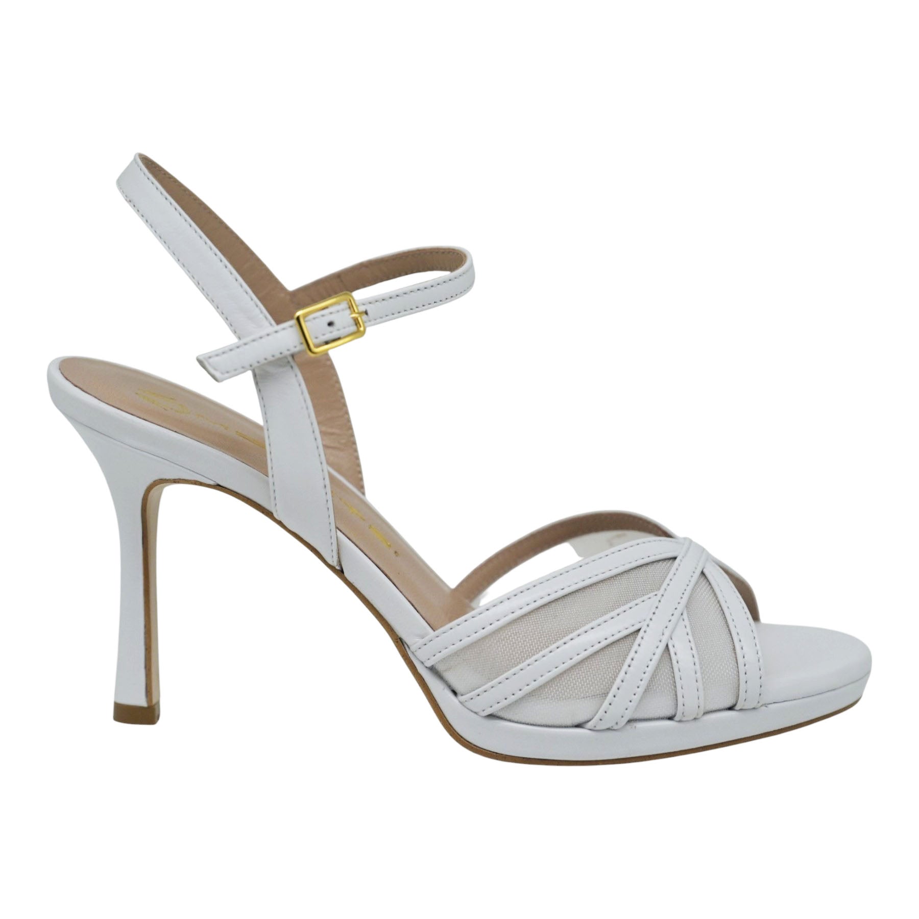 Mourtzi 75168 Πέδιλα Slingback με Ψηλό Τακούνι - Λευκά