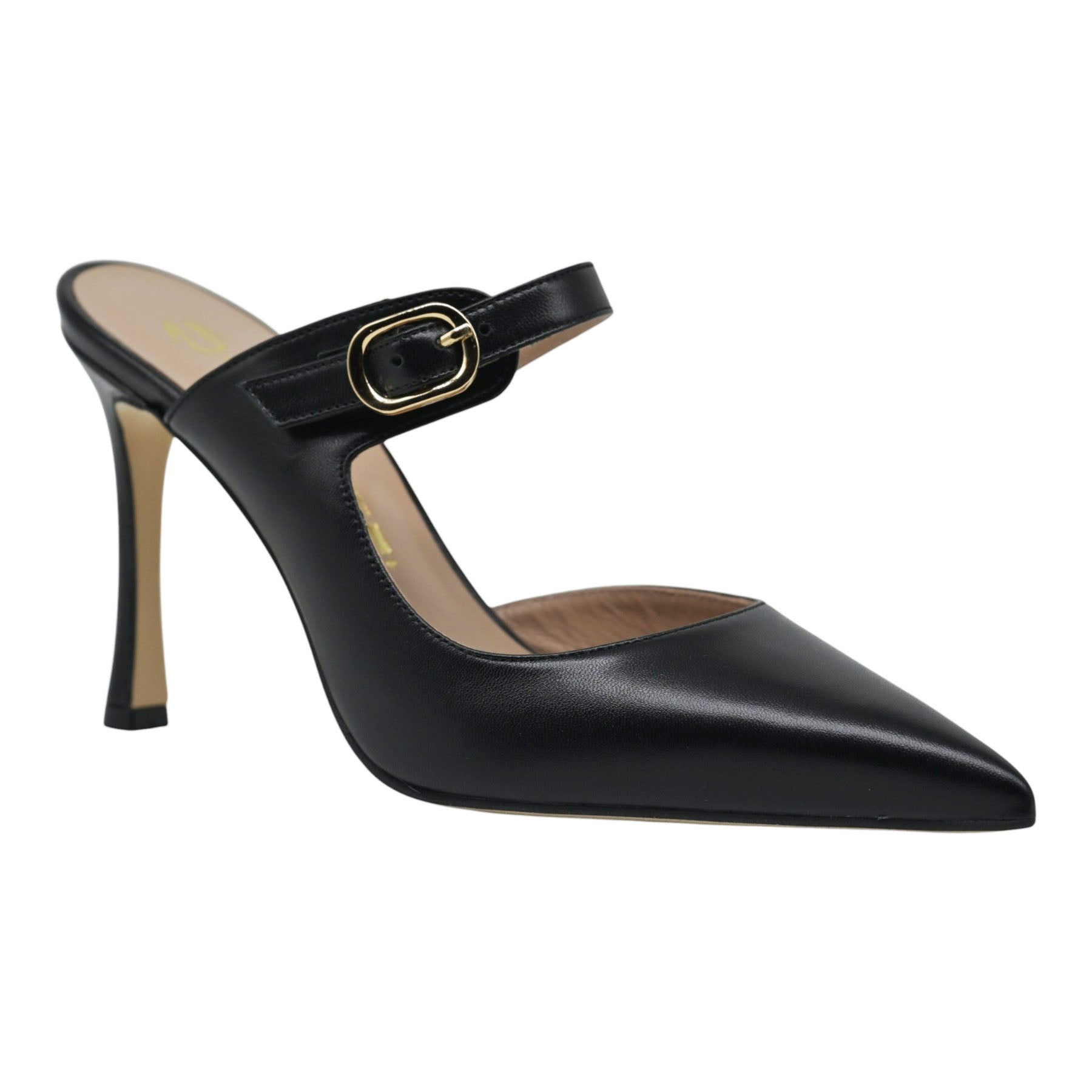 Mourtzi 85714 Mules με Ψηλό Τακούνι και Αγκράφα - Μαύρα