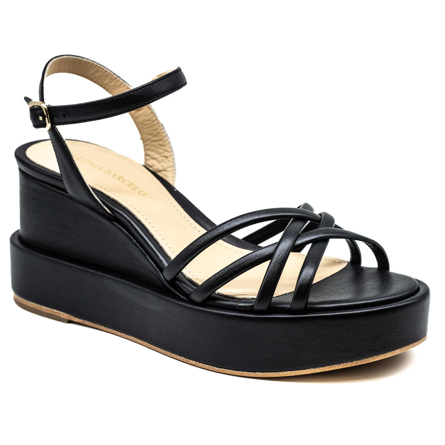 Paloma Barcelo Nazaria Πλατφόρμες με Λουράκια - Μαύρες