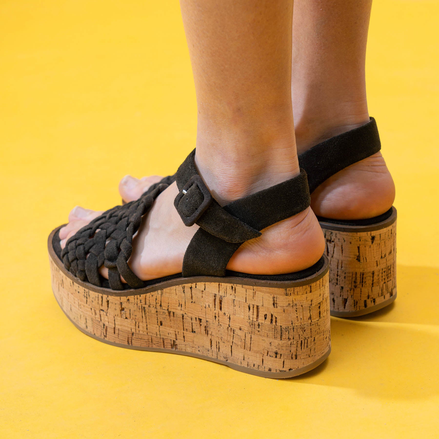 Paloma Barcelo Ressy Πλατφόρμες Slingback Πλεκτές - Chocolate Σουέντ