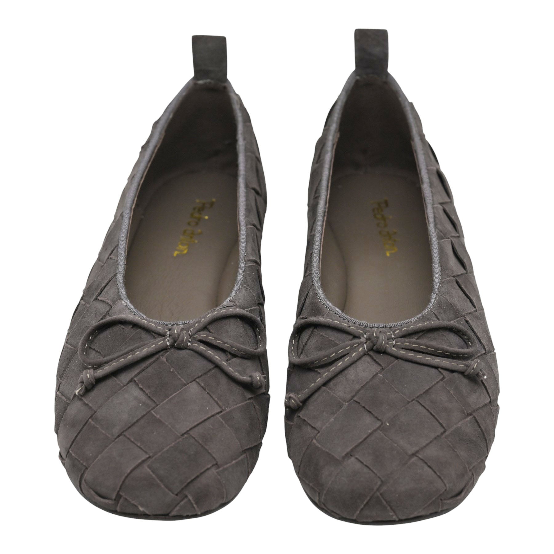 Pedro Anton Paris Μπαλαρίνες με Πλέξη - Γκρι Σουέντ