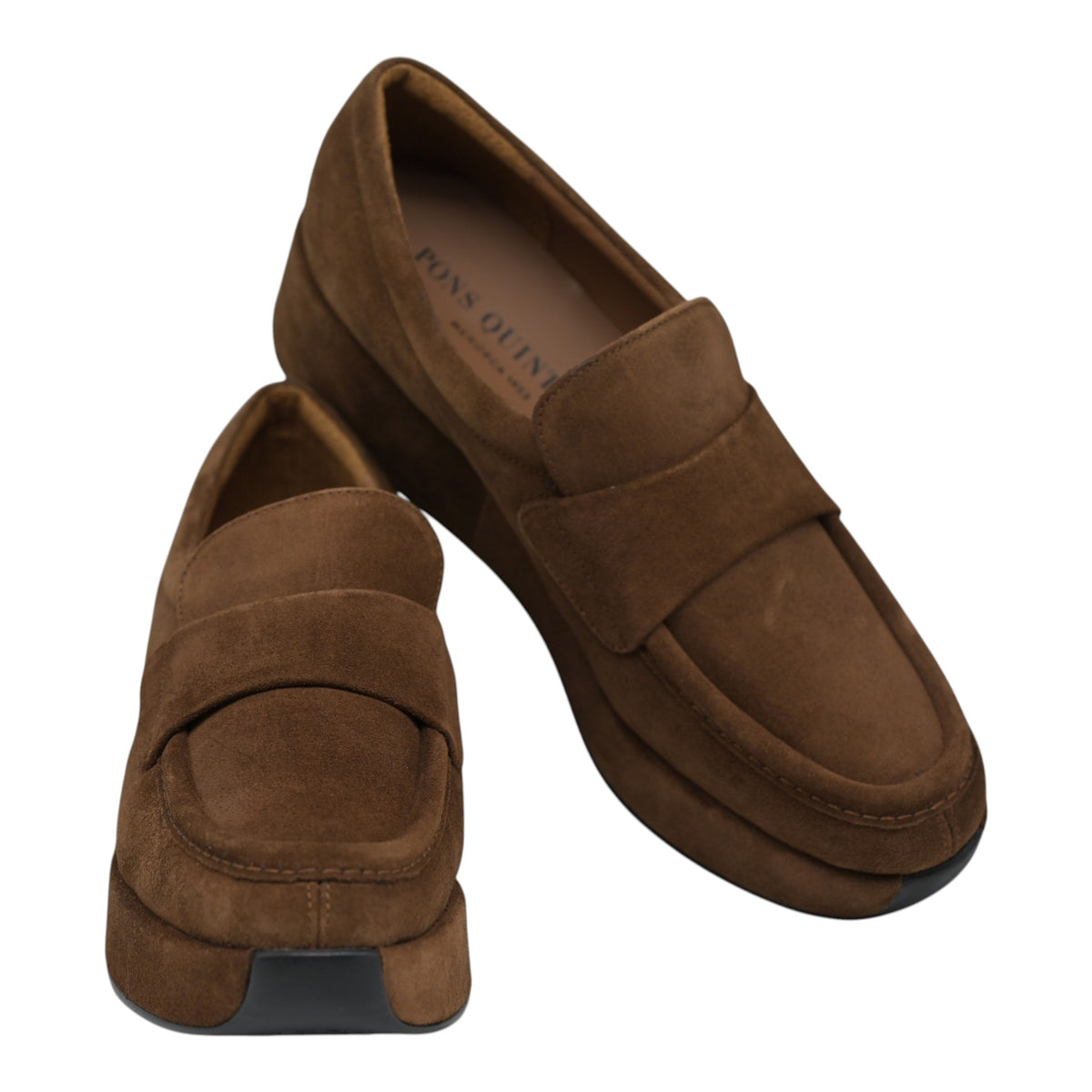 Pons Quintana 11111 Loafers με Πλατφόρμα - Ebano Σουέντ