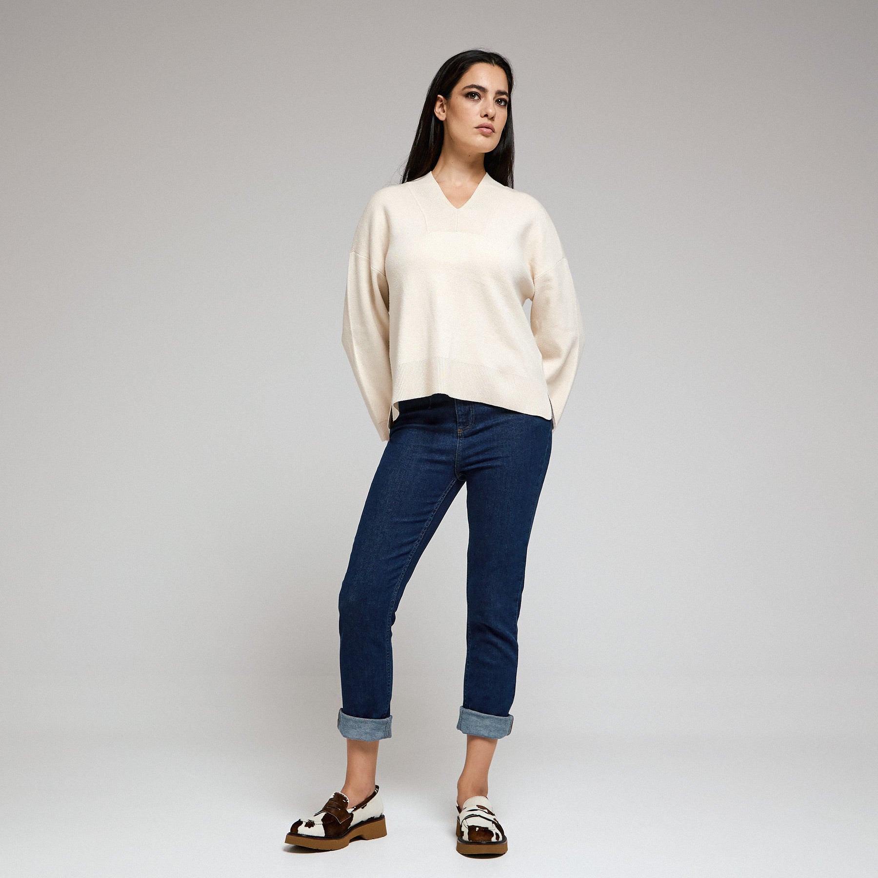 Pons Quintana 11676 Loafers Κλασικά - Εκρού με Καφέ