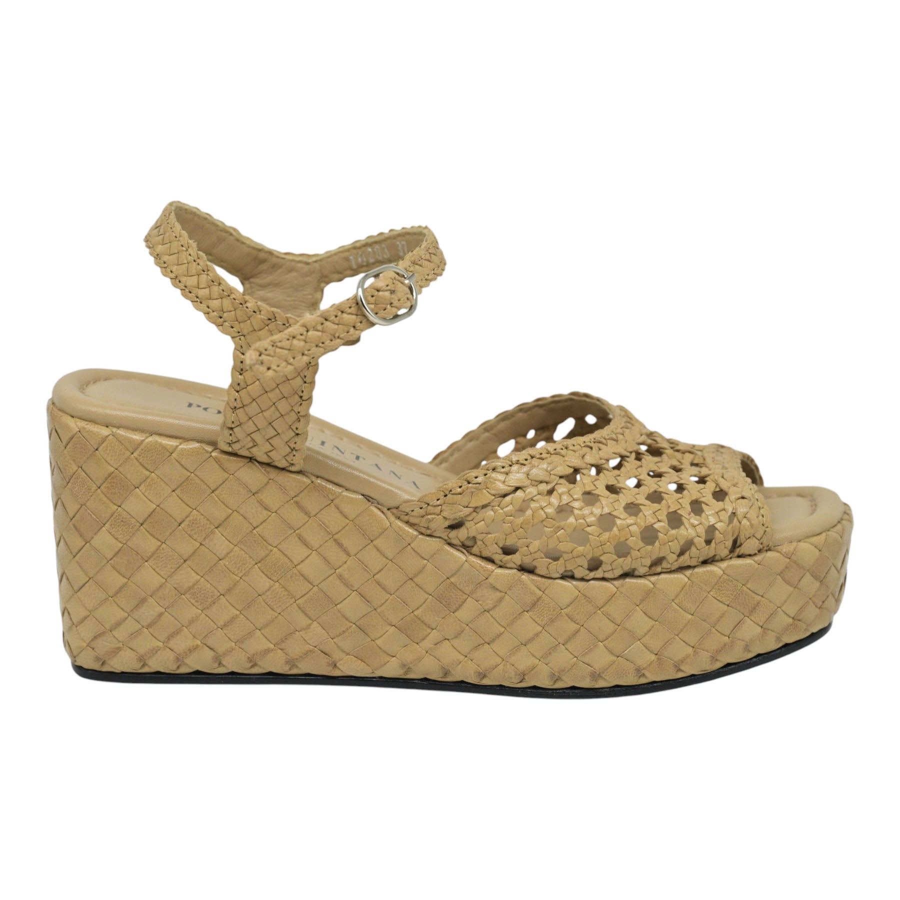 Pons Quintana 10283 Πέδιλα με Πλεκτή Πλατφόρμα - Taupe