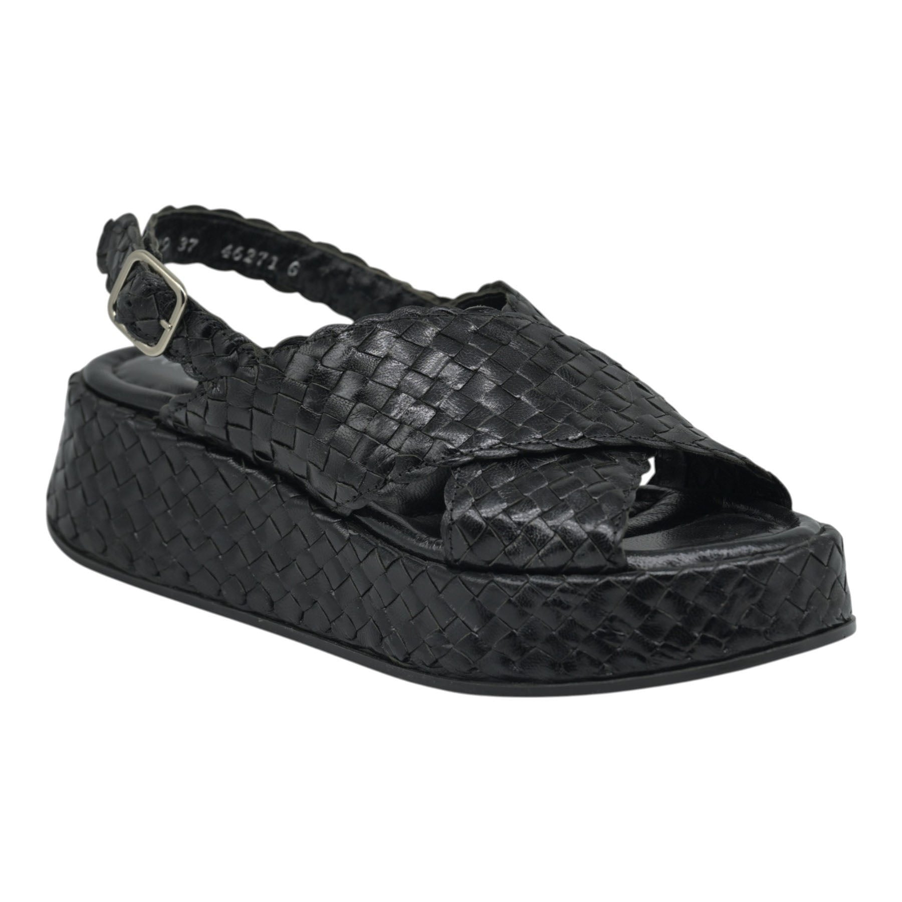 Pons Quintana 10829 Πλατφόρμες Slingback Χιαστί - Μαύρες