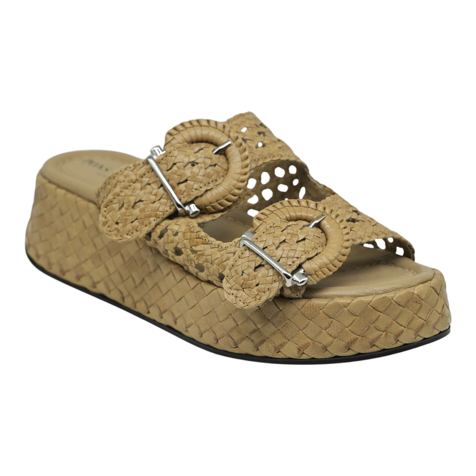 Pons Quintana 11275 Παντόφλες Πλεκτές με Πλατφόρμα και Αγκράφες - Taupe