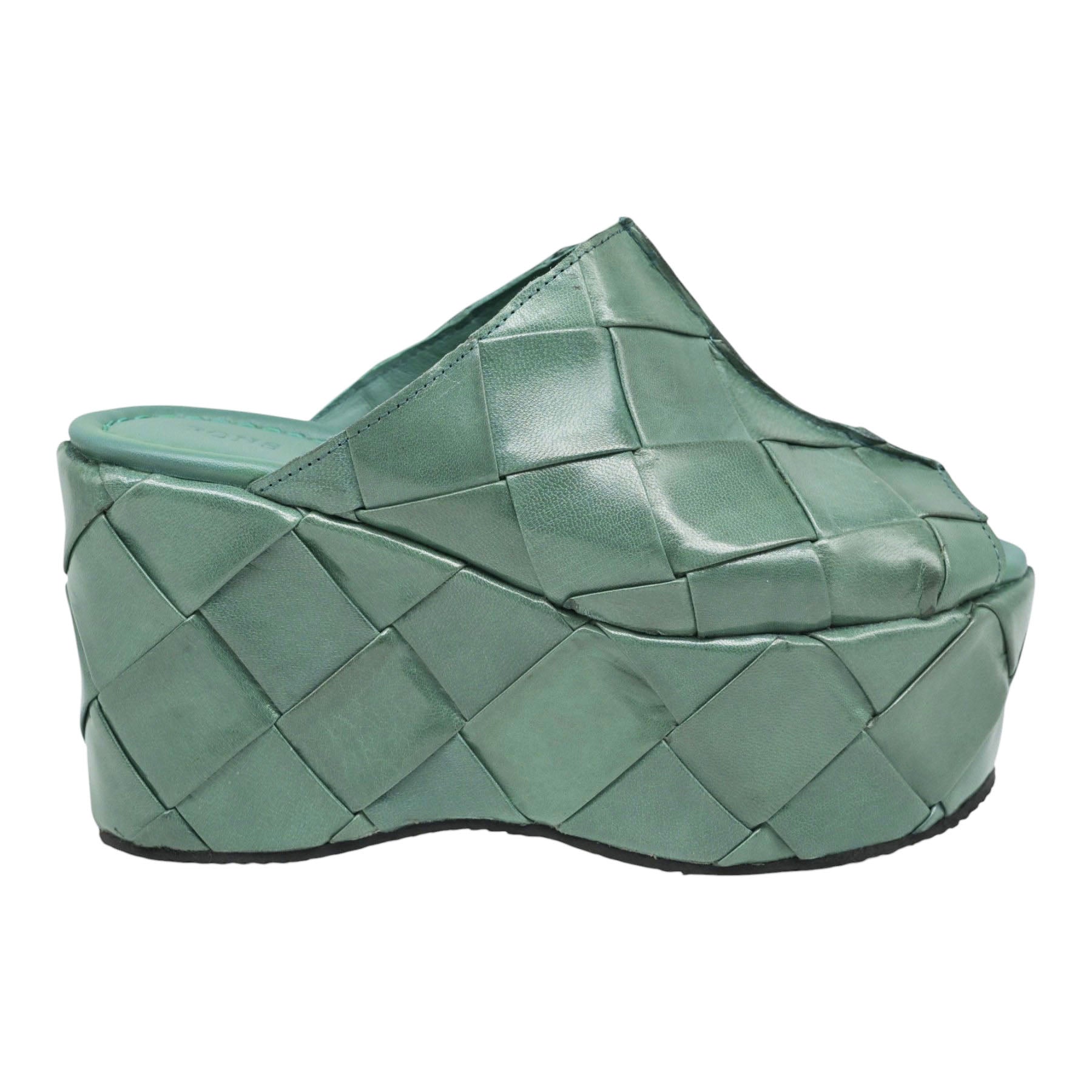 Pons Quintana 11909 Mules με Πλατφόρμα και Peep Toe - Petroleo