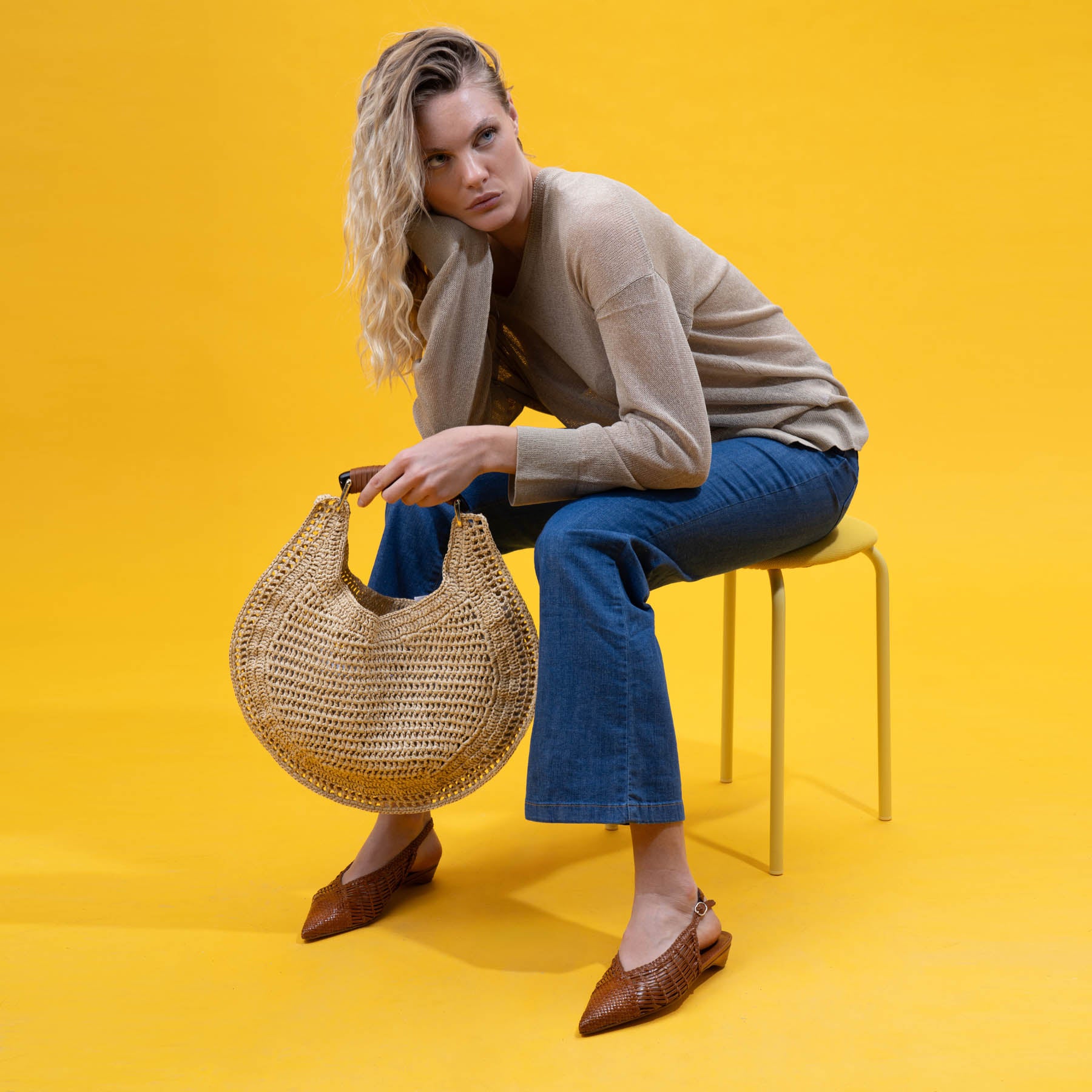 Pons Quintana 11935 Μπαλαρίνες Slingback με Ανοίγματα - Toffee
