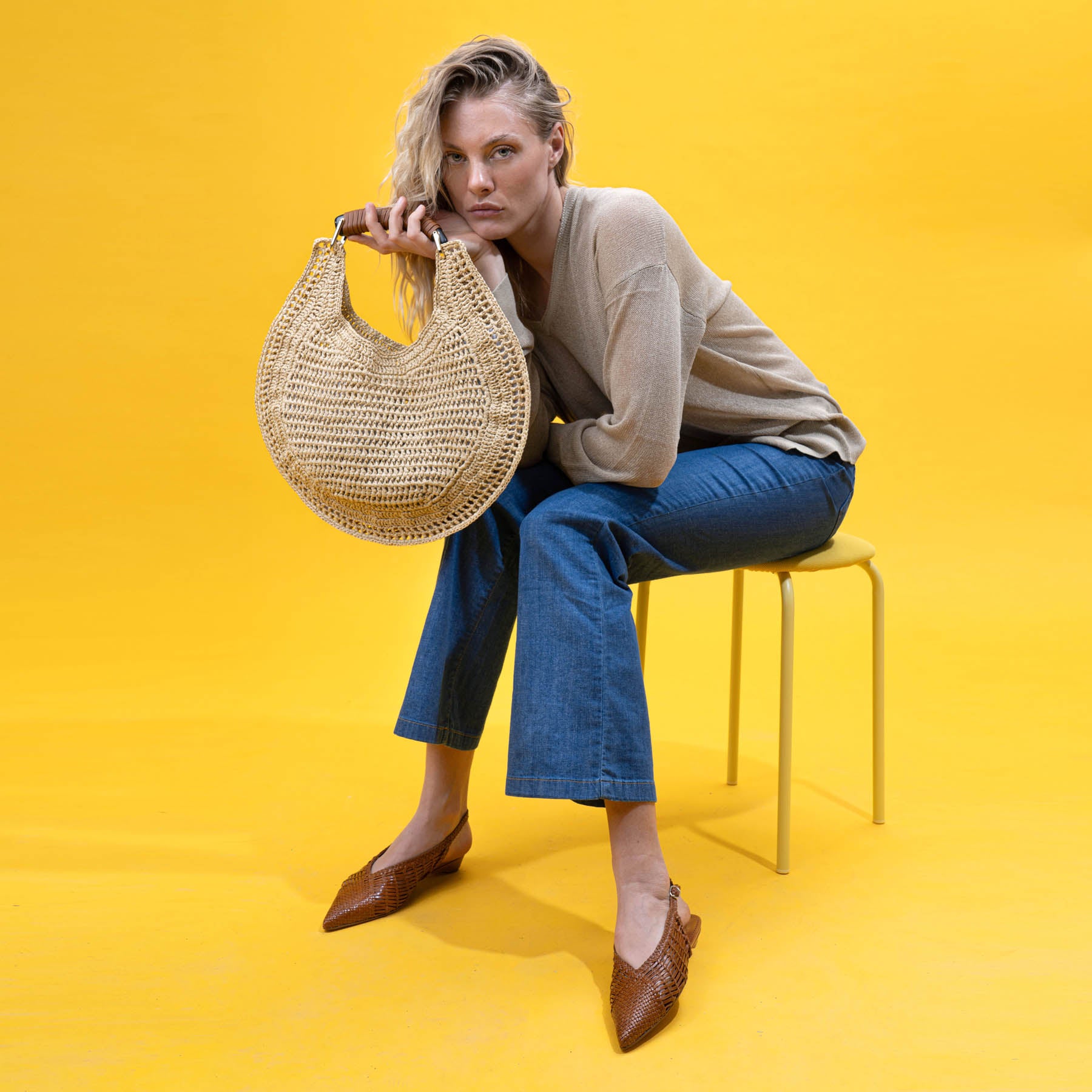 Pons Quintana 11935 Μπαλαρίνες Slingback με Ανοίγματα - Toffee