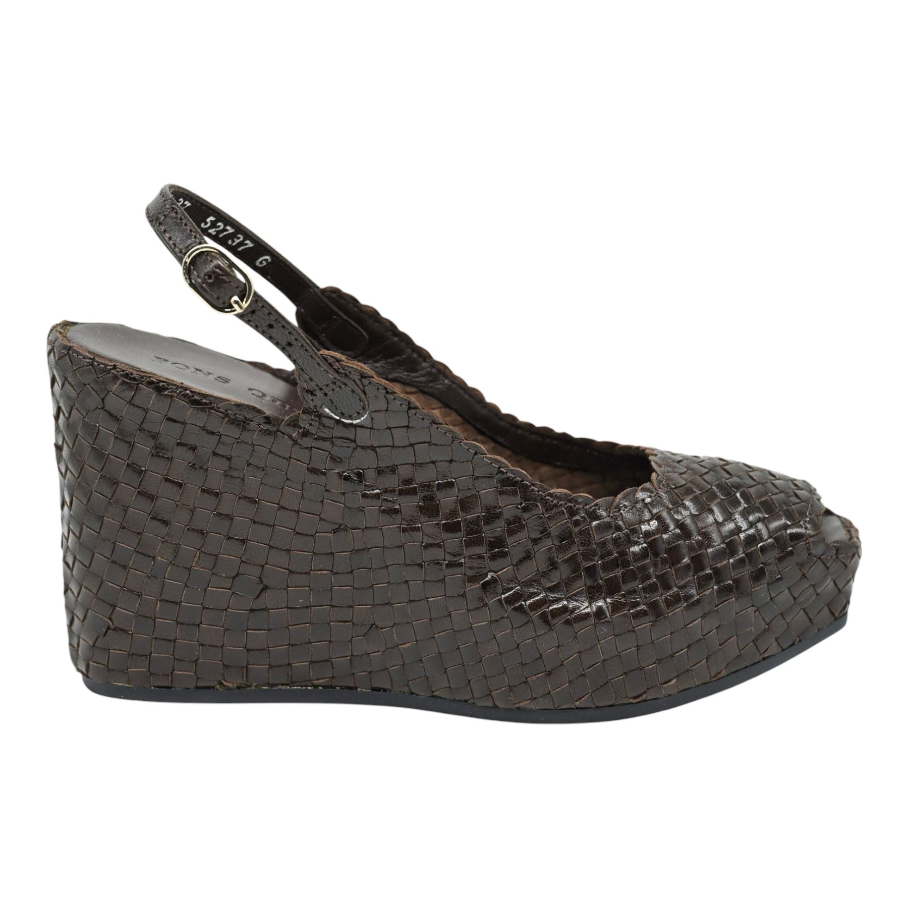 Pons Quintana Fancy Πλατφόρμες Slingback με Peep Toe - Καφέ