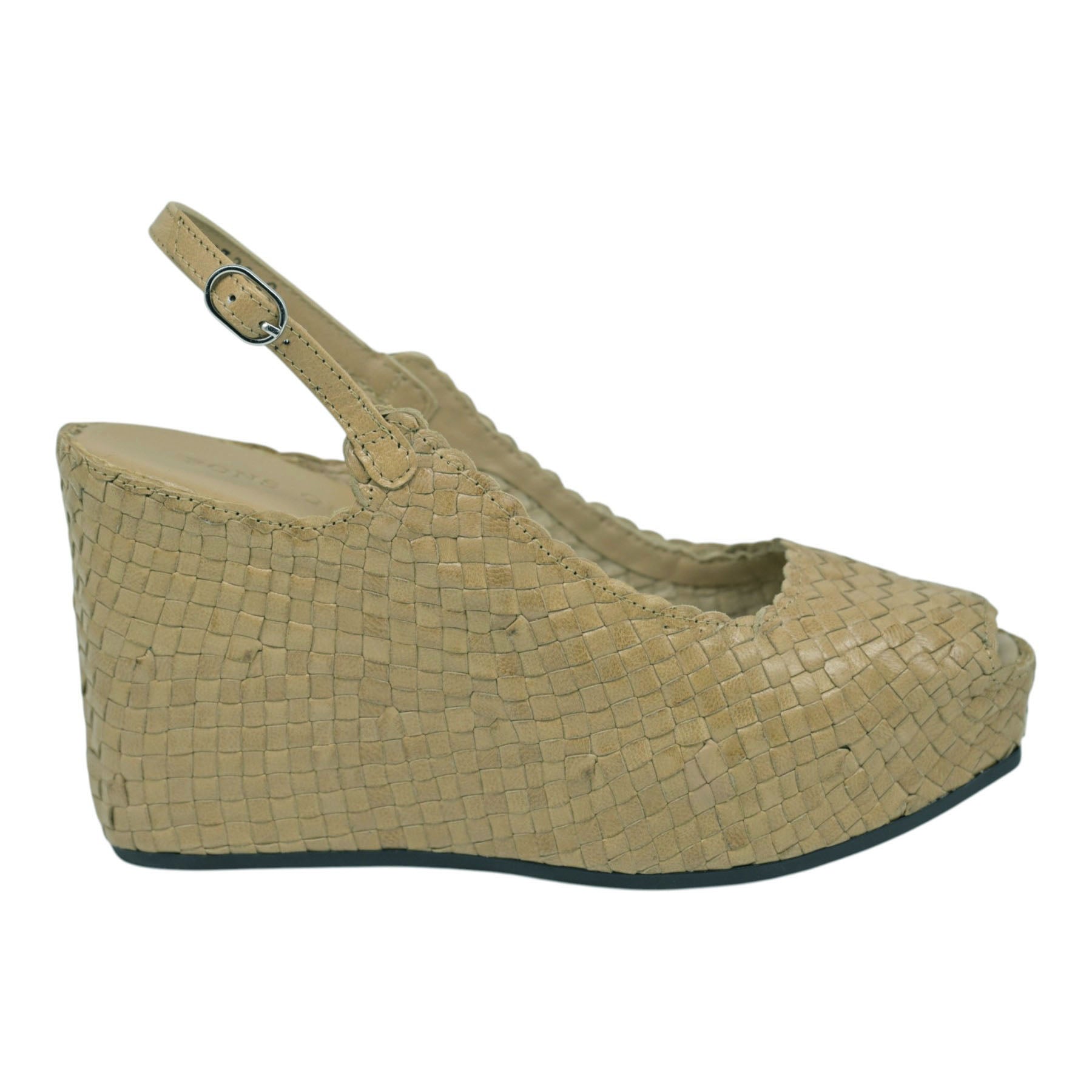 Pons Quintana Fancy Πλατφόρμες Slingback με Peep Toe - Taupe
