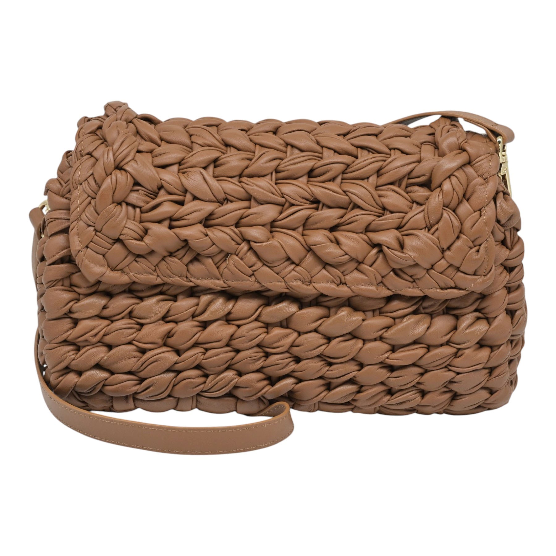 Pons Quintana V251 Τσάντα Χιαστί Πλεκτή - Toffee