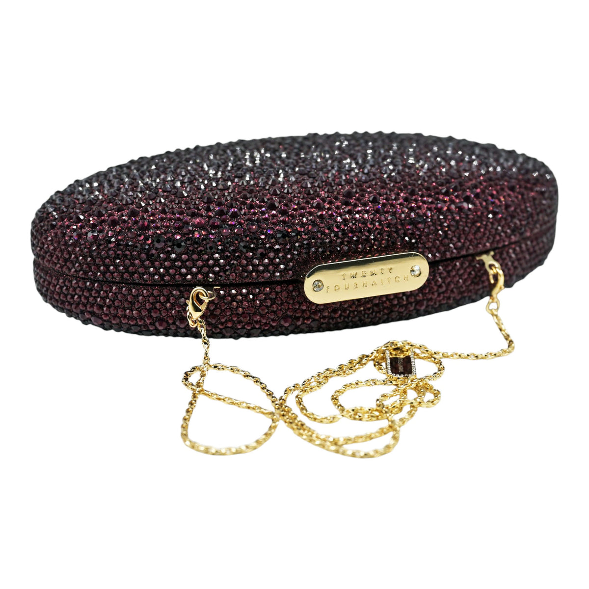 Twenty Fourhaitch Indare Τσάντα Clutch με Στρας - Μπορντό