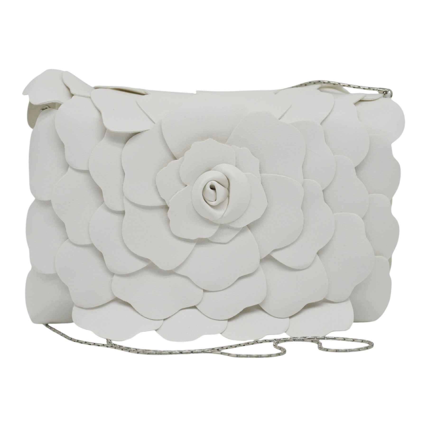 Twenty Fourhaitch Caleta Τσάντα Χιαστί με Τρισδιάστατο Λουλούδι - Λευκή