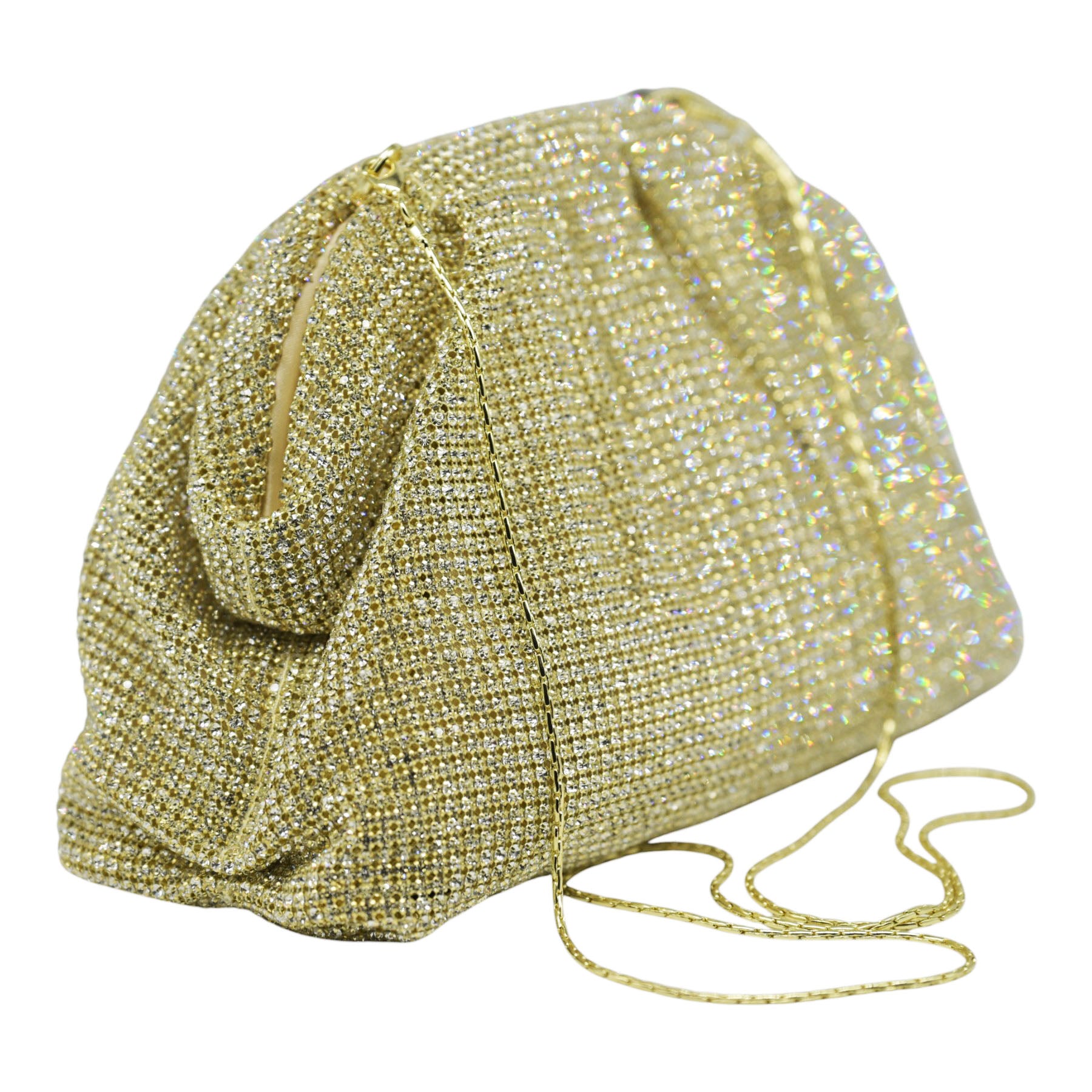 Twenty Fourhaitch Petra Τσάντα Pouch με Στρας - Χρυσή