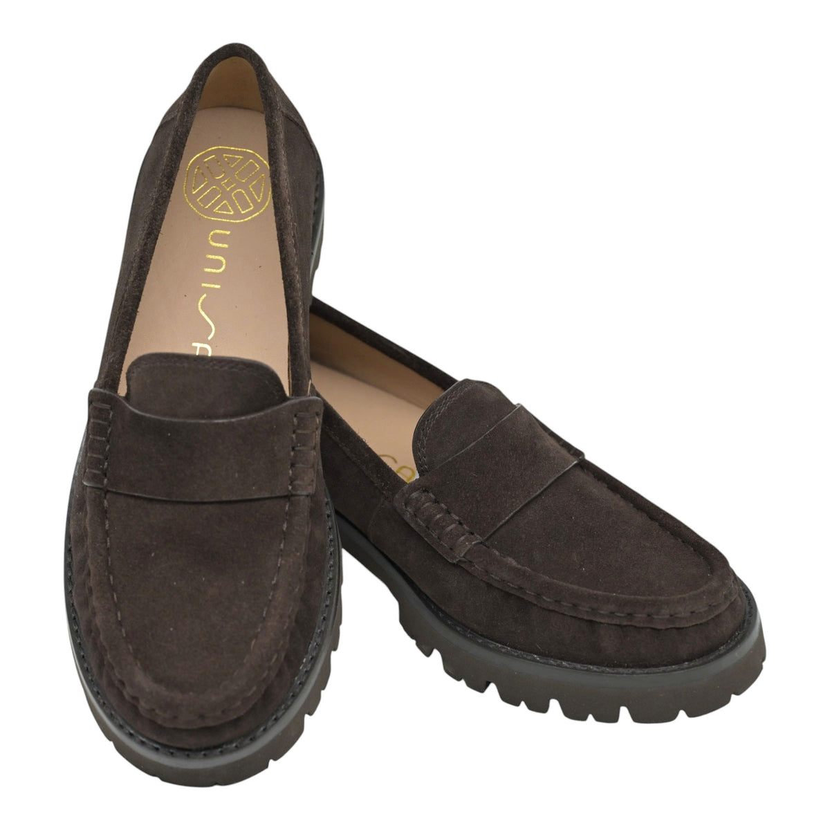 Unisa Fijo Loafers με Chunky Σόλα - Καφέ Σουέντ