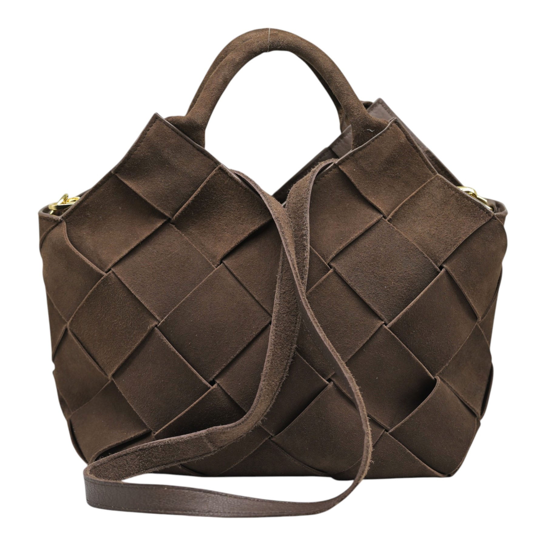 ViaMailBag Benny Τσάντα Χειρός Πλεκτή - Καφέ Σουέντ