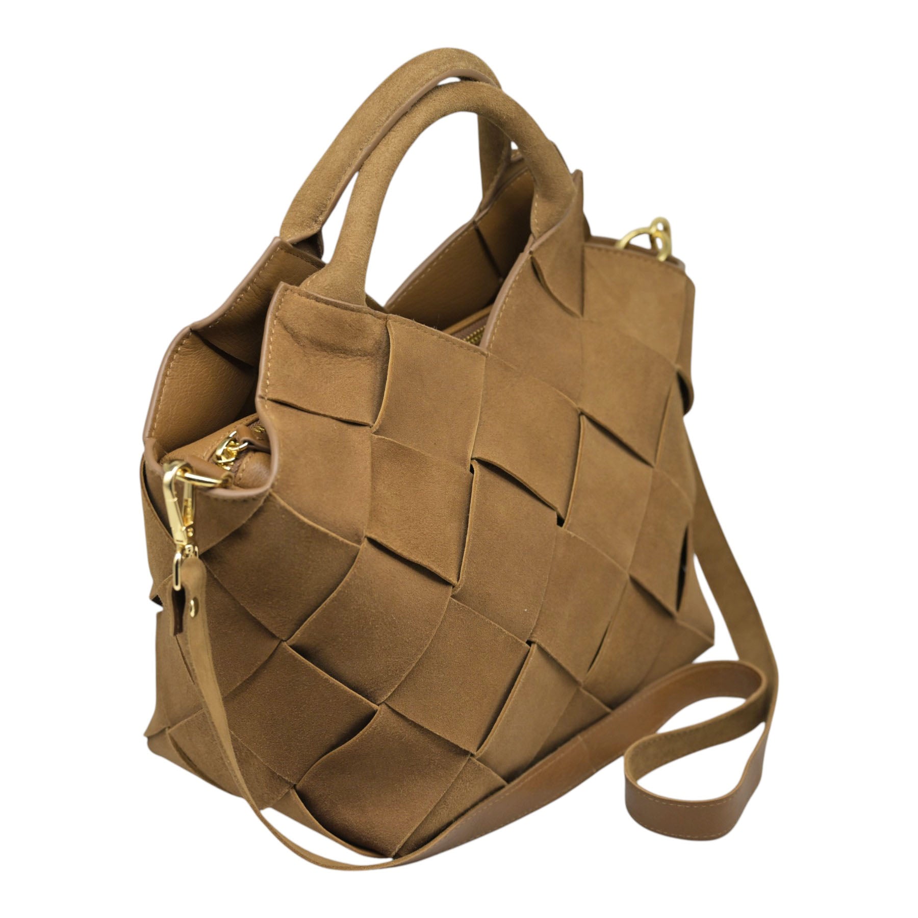 ViaMailBag Benny Τσάντα Χειρός Πλεκτή - Κάμελ Σουέντ