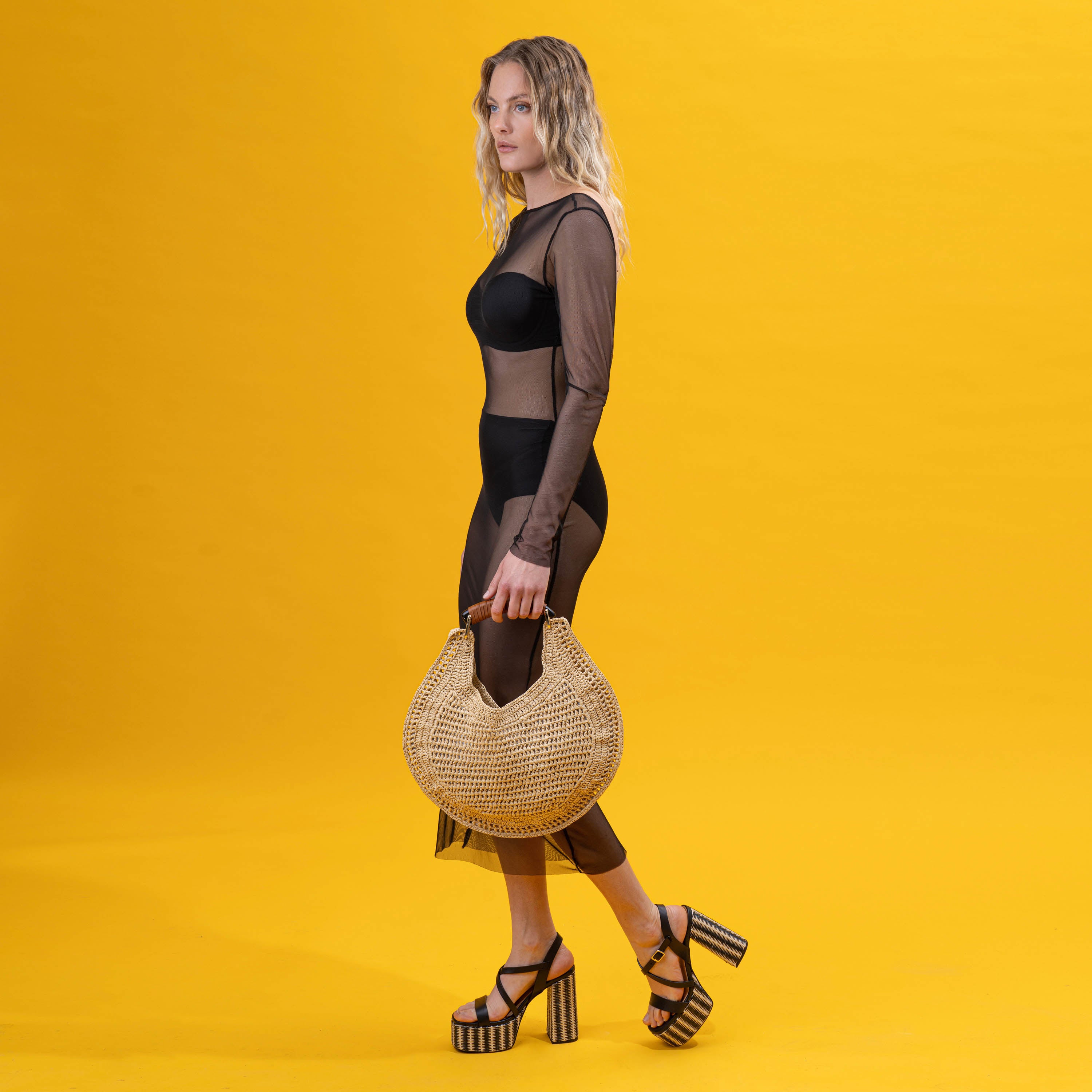 ViaMailBag Dana Τσάντα Χειρός Ψάθινη - Μπεζ