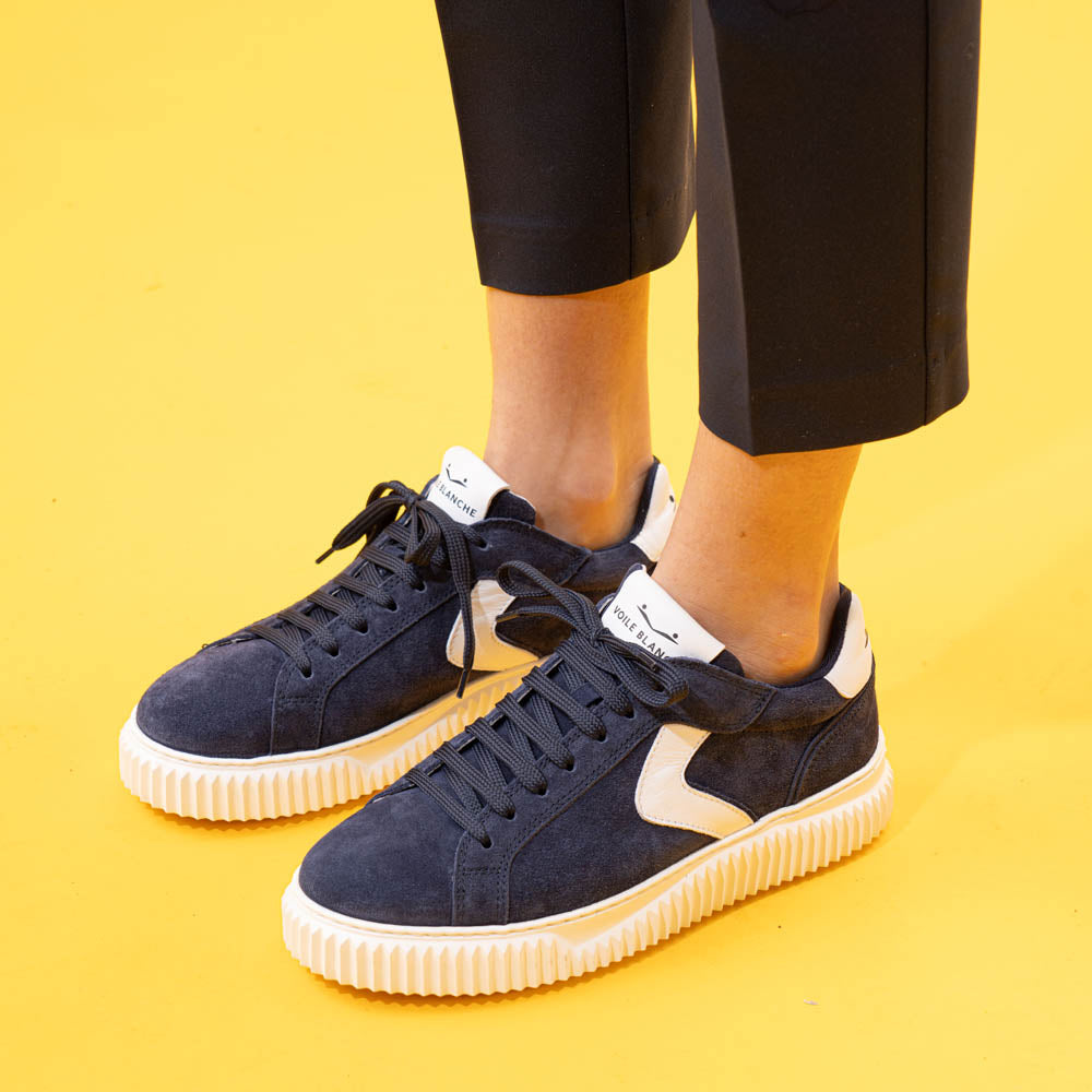 Voile Blanche 7542 Sneakers με Ανάγλυφη Σόλα - Μπλέ Σουέντ