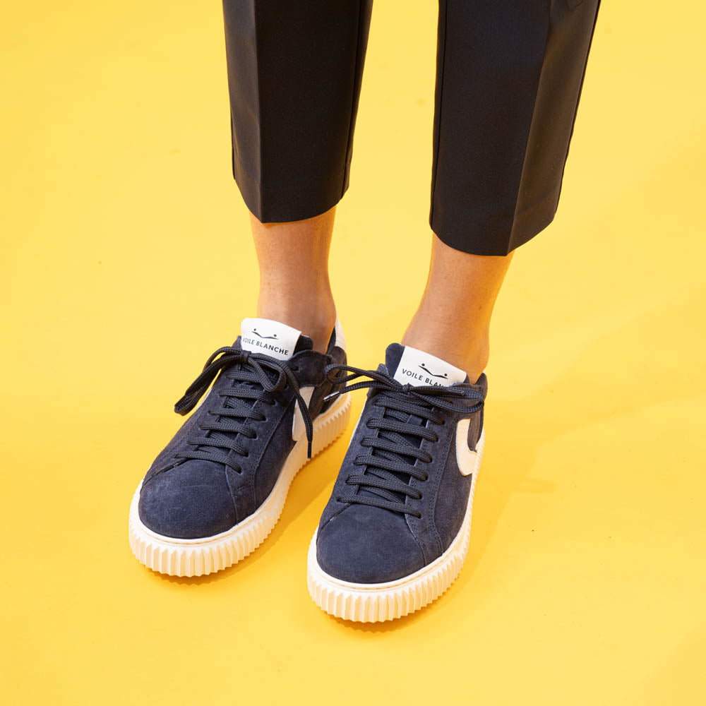Voile Blanche 7542 Sneakers με Ανάγλυφη Σόλα - Μπλέ Σουέντ