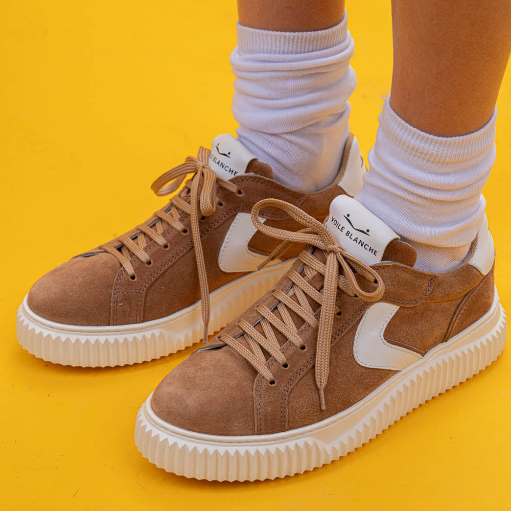 Voile Blanche 7542 Sneakers με Ανάγλυφη Σόλα - Κάμελ Σουέντ