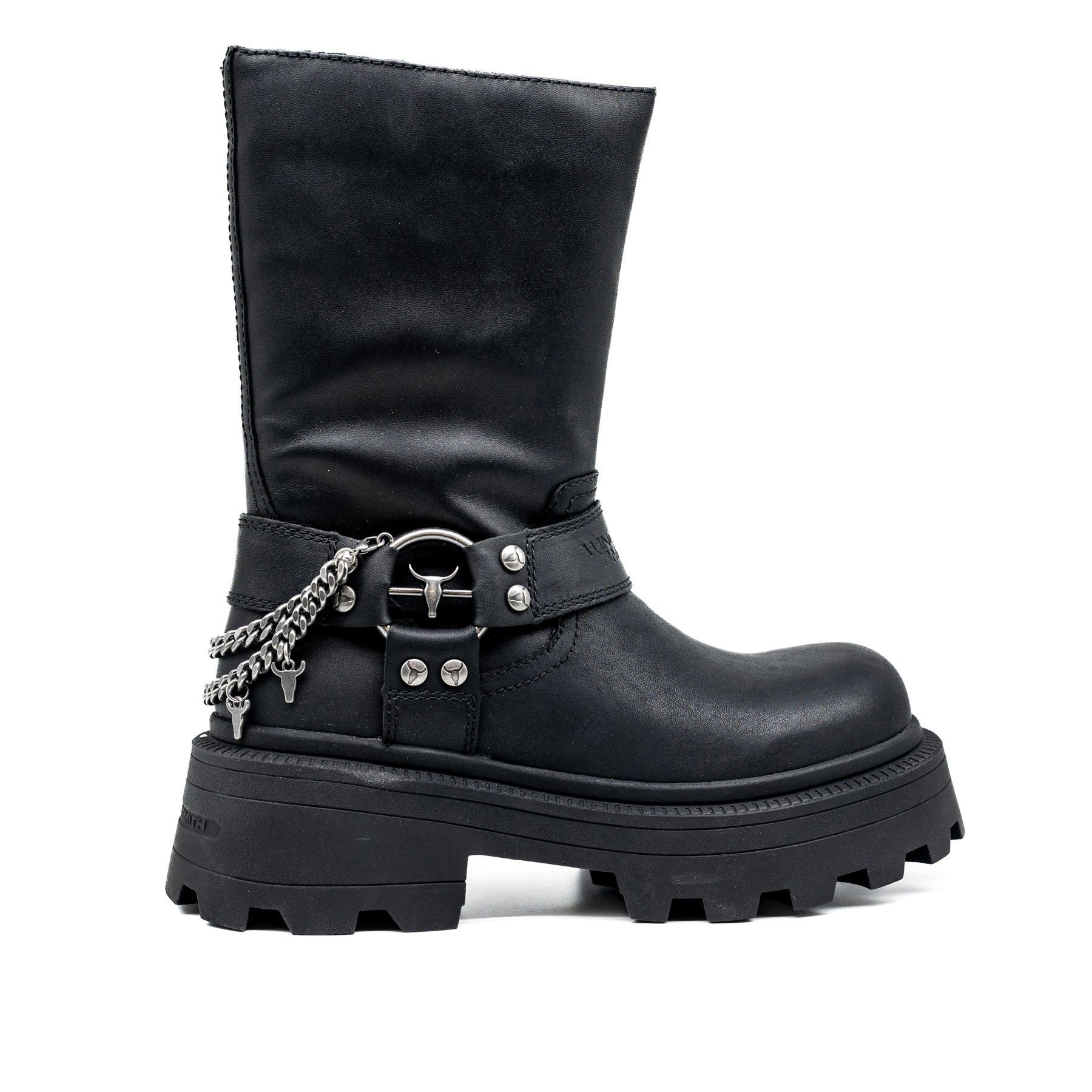 Windsor Smith Thrilling Μπότες 3/4 Biker με Αλυσίδες - Μαύρες