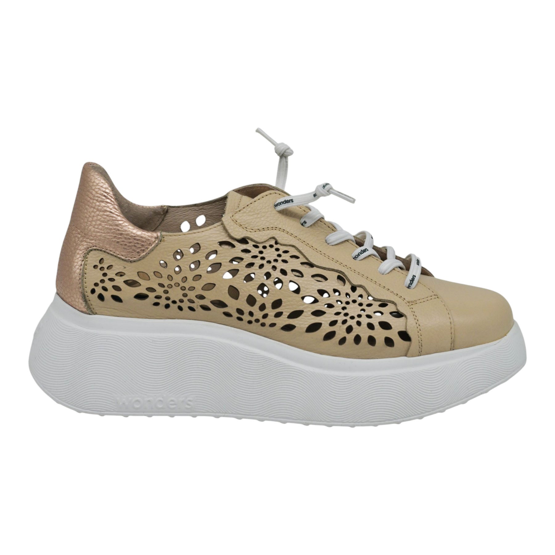 Wonders 3641 Sneakers Δίπατα με Laser Cut - Beige