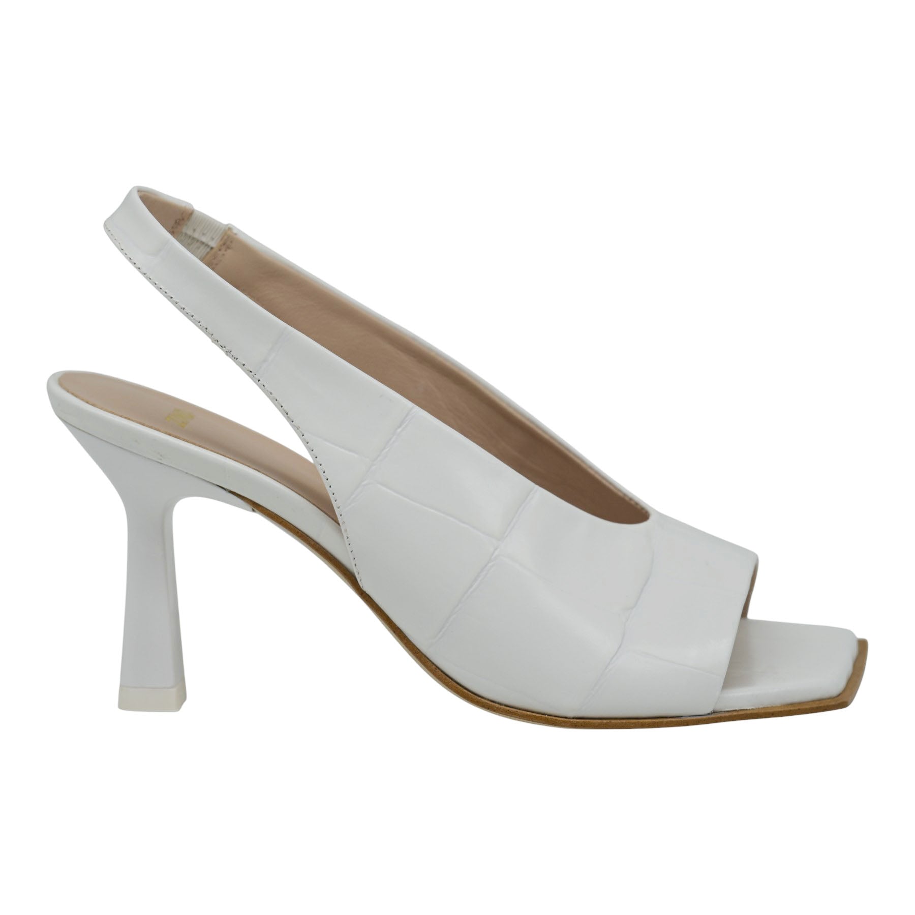Zinda 1732 Γόβες Slingback με Καρέ Peep Toe - Άσπρες