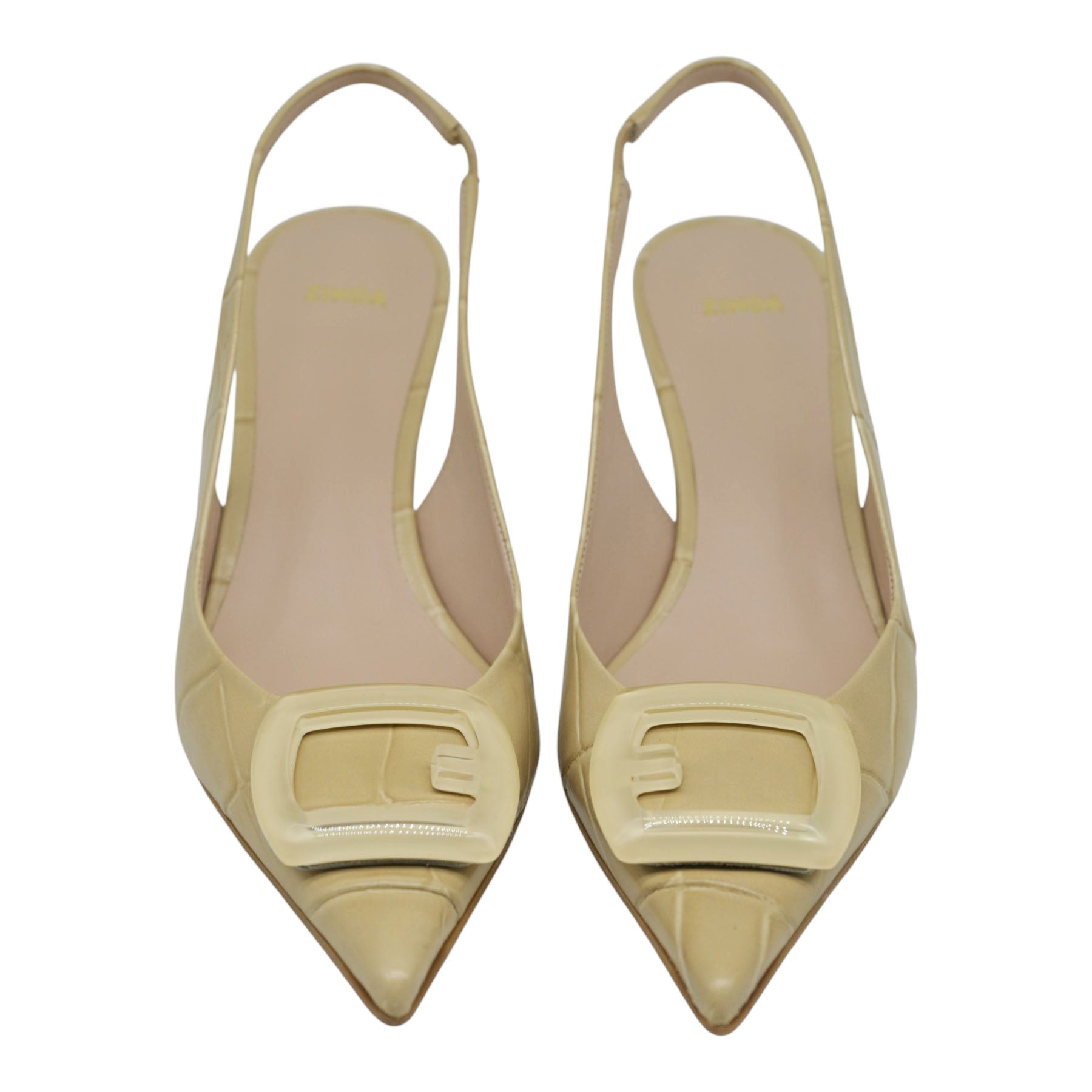 Zinda 2751 Γόβες Slingback με Τόκα - Beige