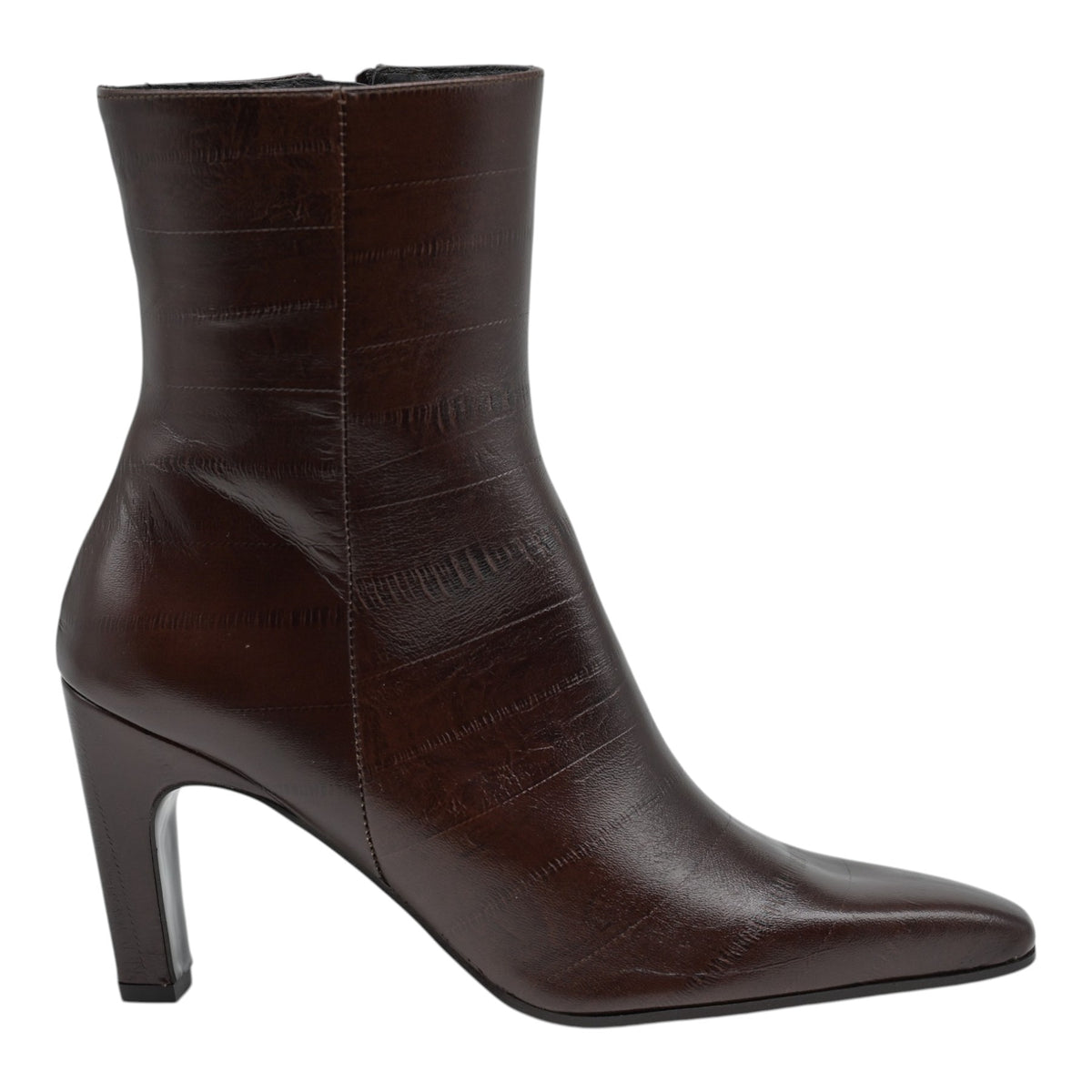 Zinda 3203 Μποτάκια Ανάγλυφα με Τακούνι - Choco