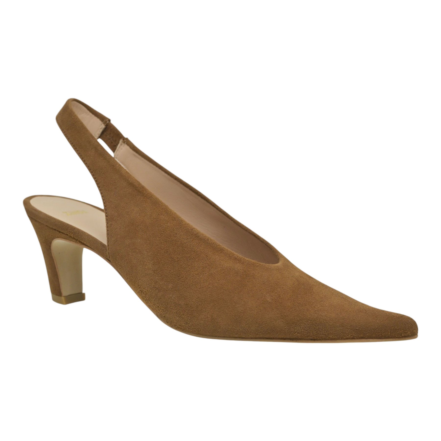 Zinda 3403 Γόβες Slingback Μυτερές - Marron Σουέντ