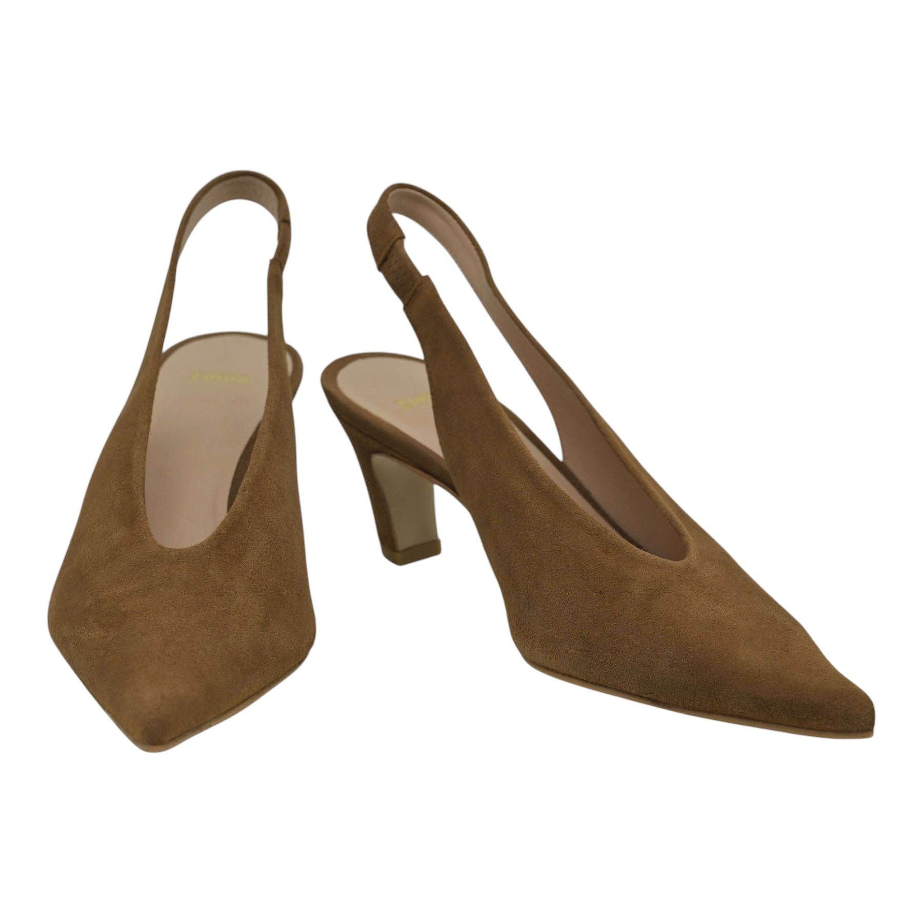 Zinda 3403 Γόβες Slingback Μυτερές - Marron Σουέντ