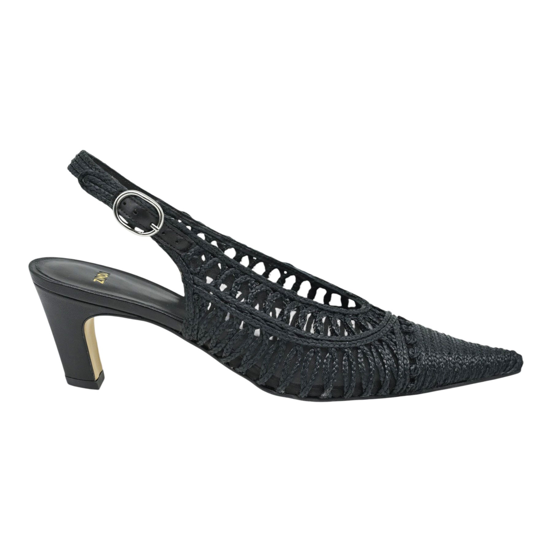 Zinda 3410 Γόβες Raffia Slingback - Μαύρες