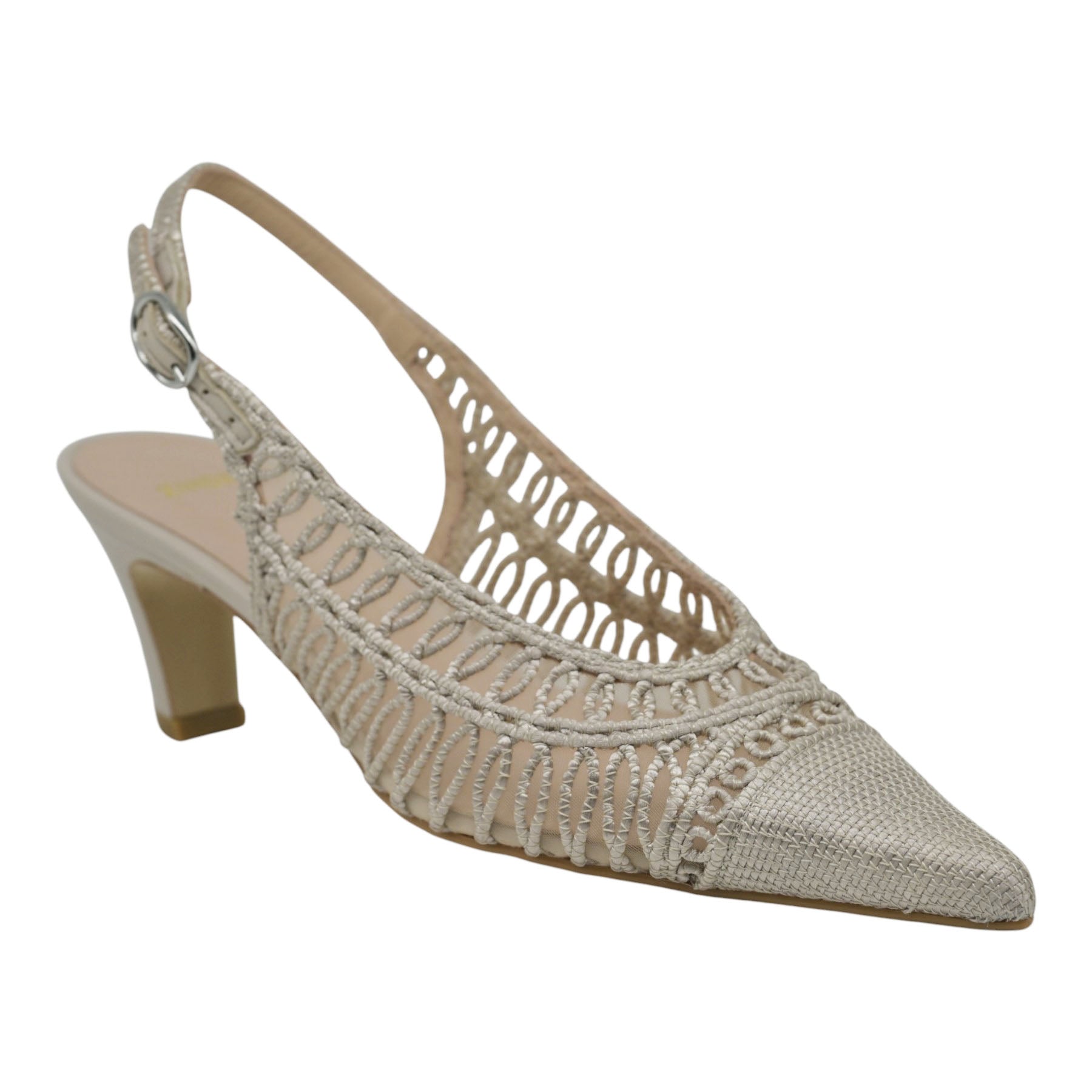 Zinda 3411 Γόβες Πλεκτές Slingback - Champagne