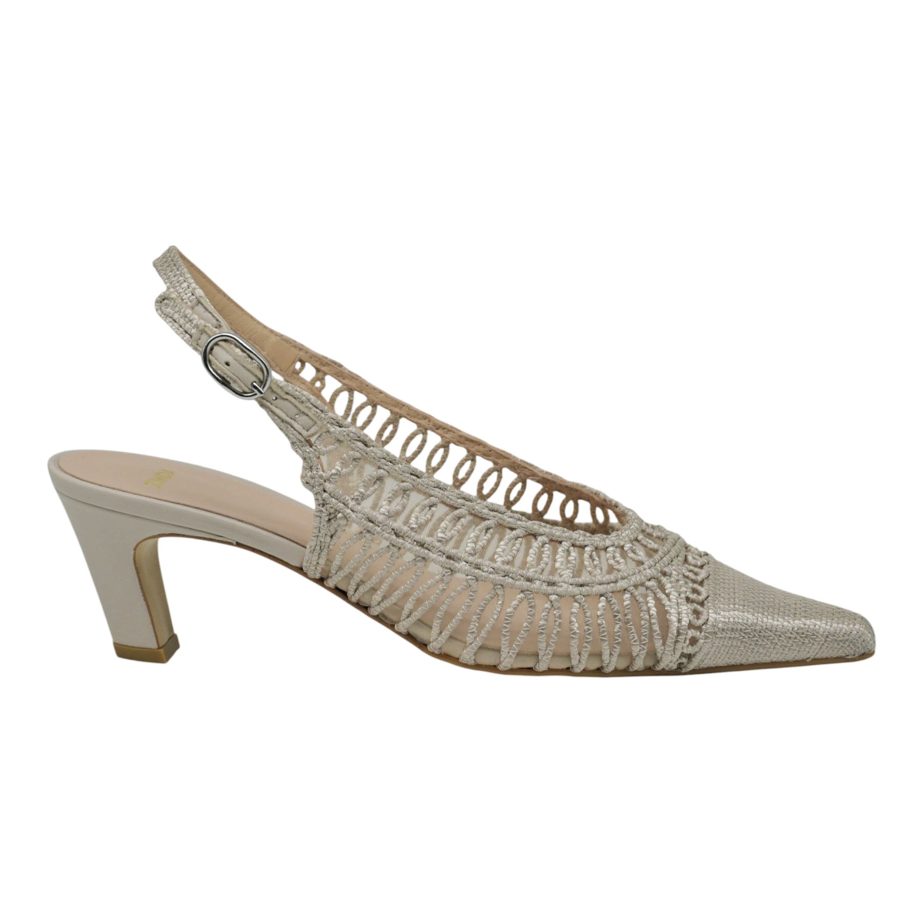 Zinda 3411 Γόβες Πλεκτές Slingback - Champagne