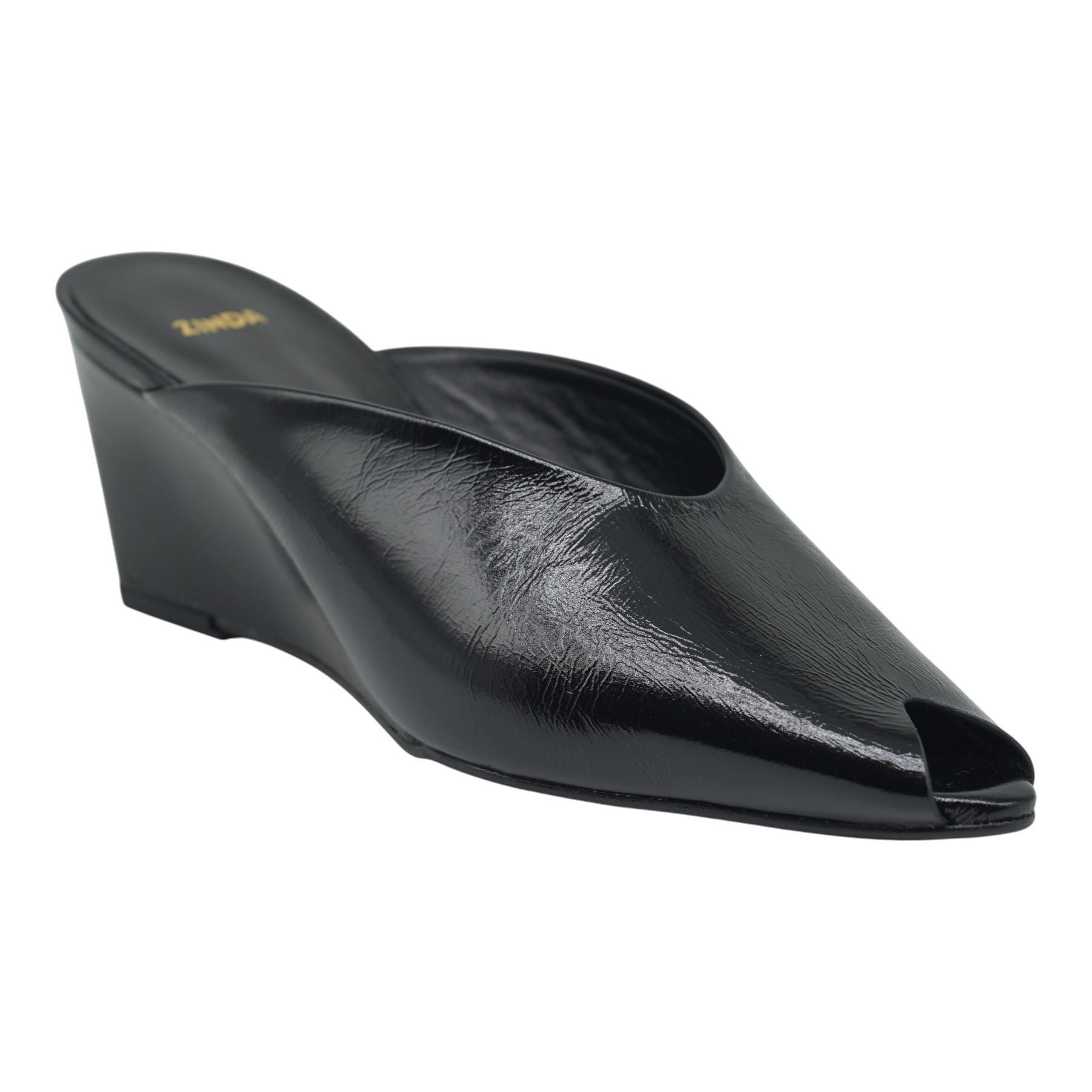 Zinda 3417 Mules Peep Toe με Πλατφόρμα - Μαύρα