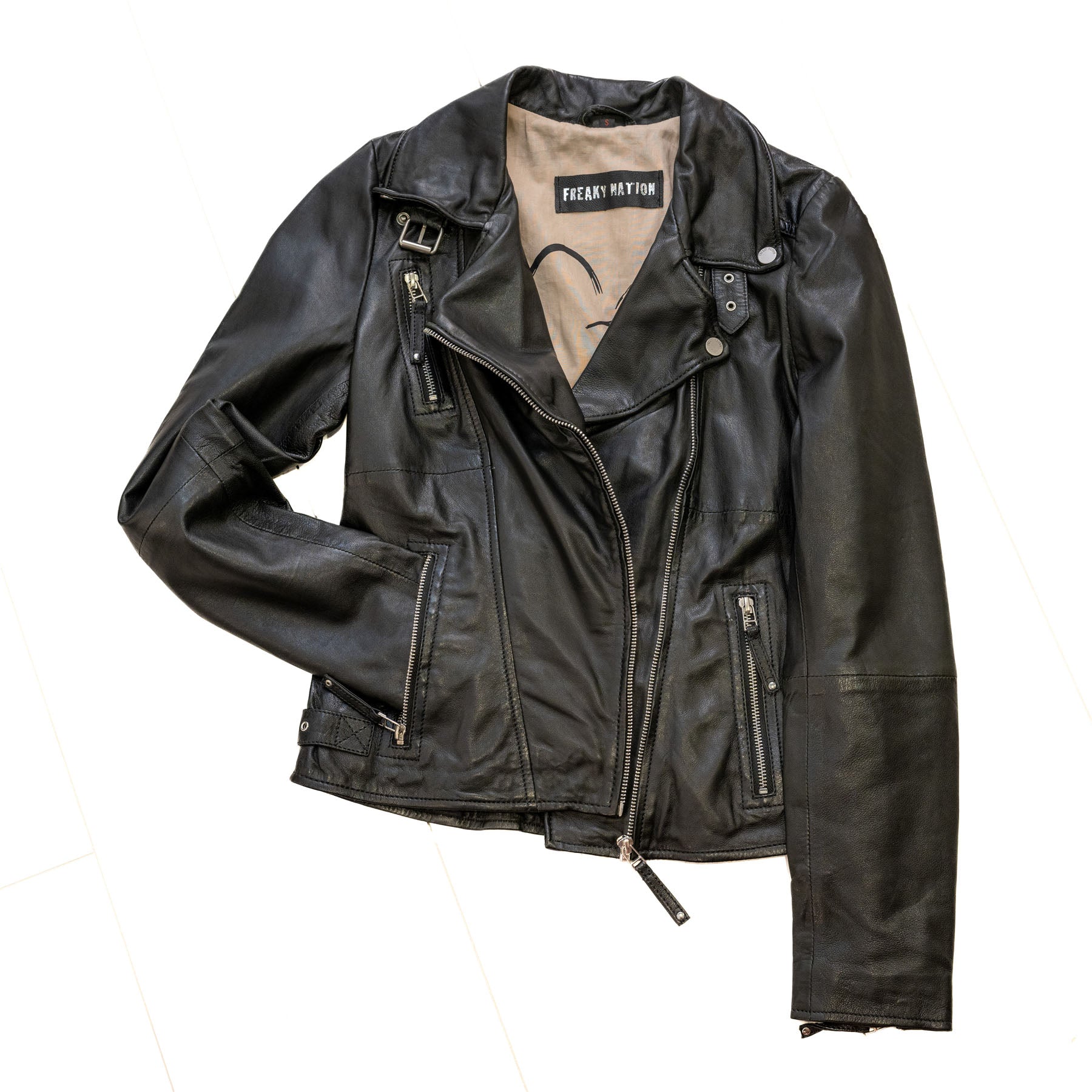 Freaky Nation Jacket Biker με Τσέπες - Μαύρο