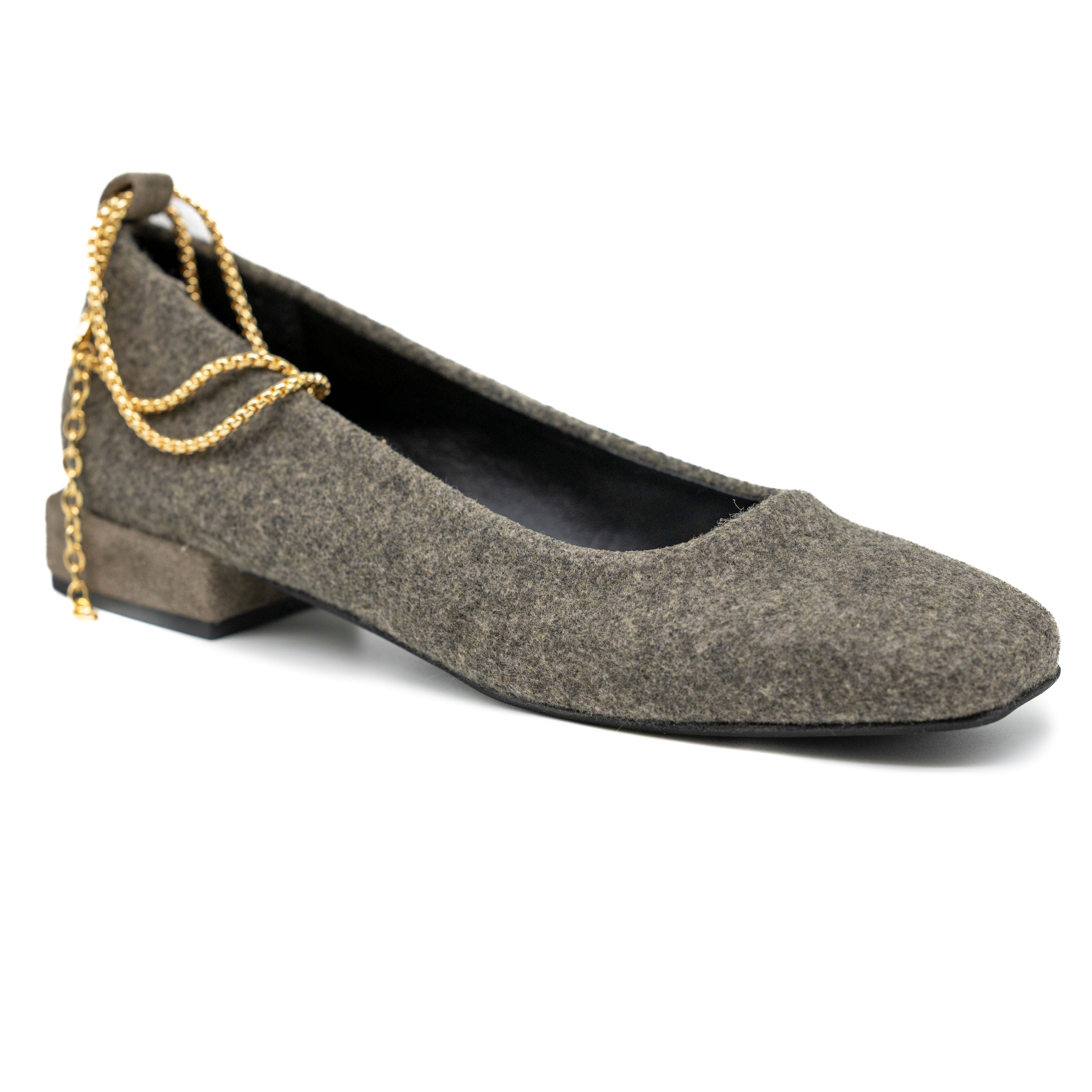 Galleria di Scarpe 160 Μπαλαρίνες με Αλυσίδα - Γκρι Τσόχα