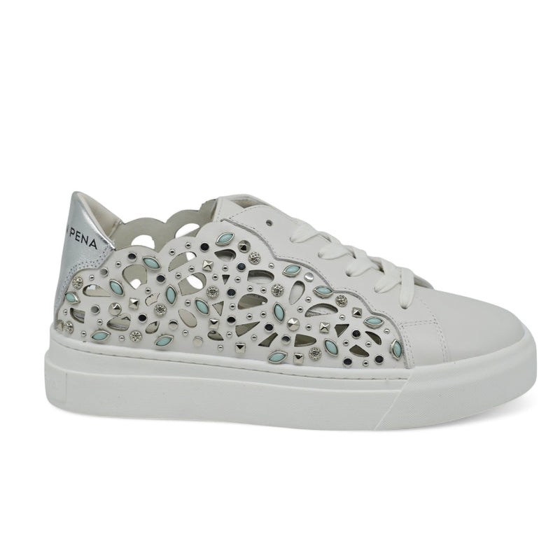 Alma en Pena 224 Sneakers Laser Cut με Πέτρες - Άσπρο