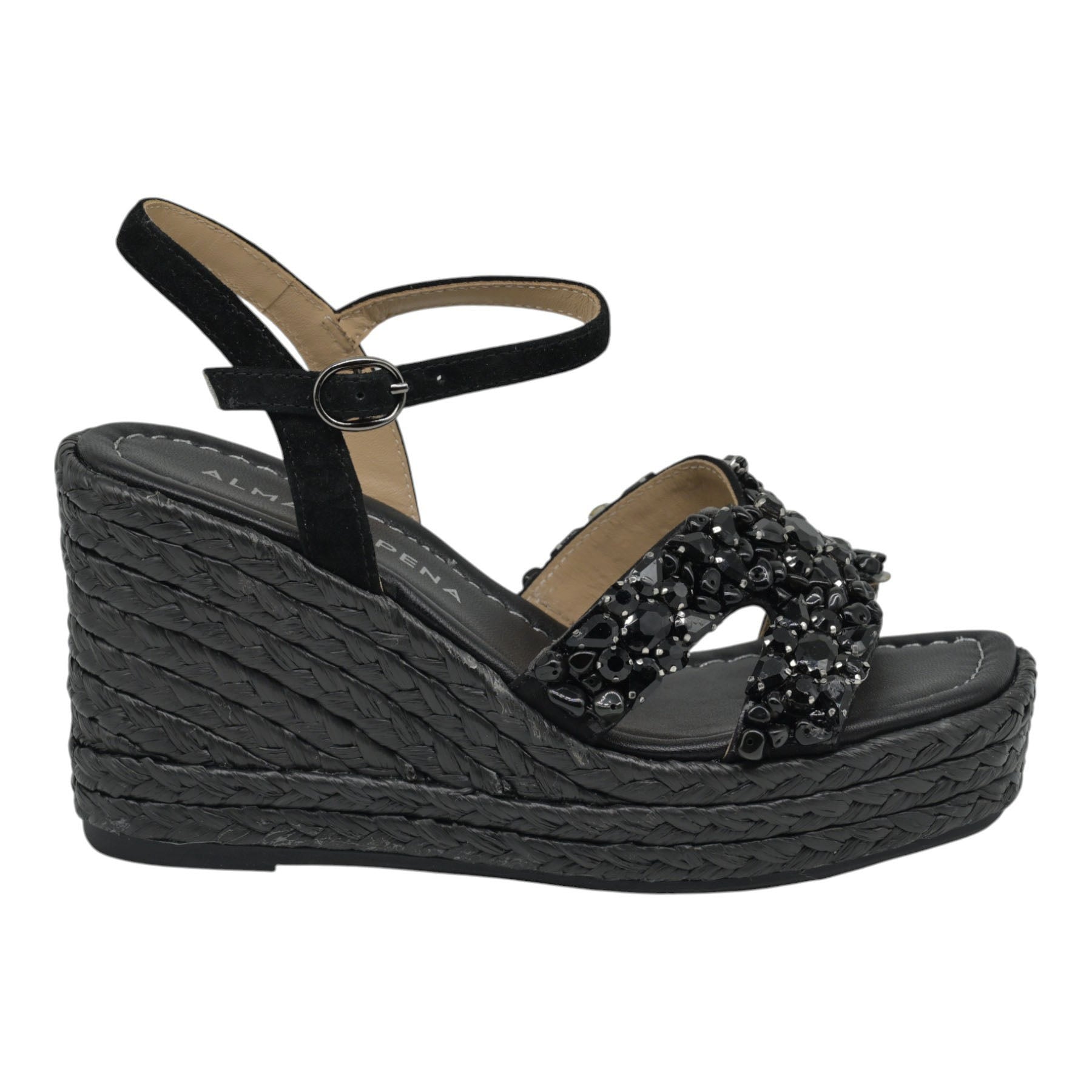 Alma en Pena 278 Πλατφόρμες Εσπαντρίγια με Κρύσταλλα - Μαύρο
