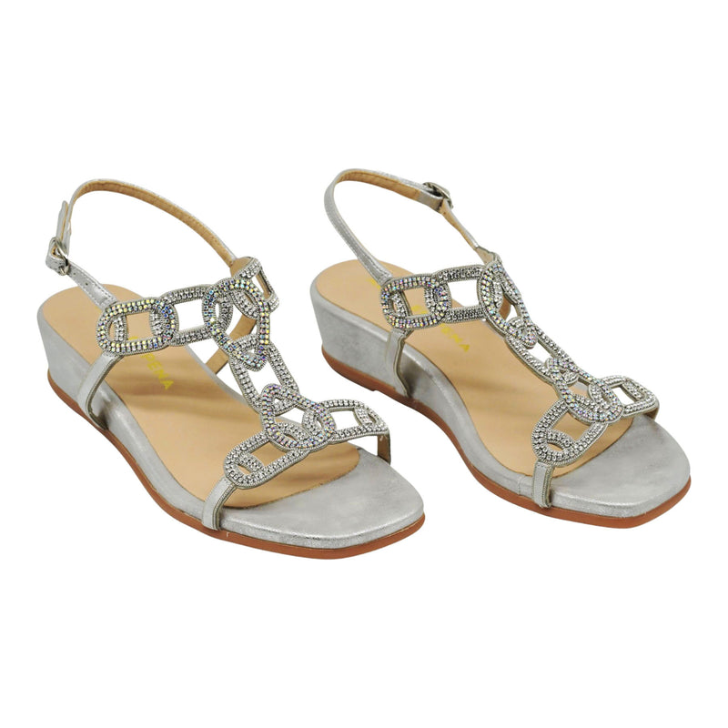 Alma en Pena 51773 Χαμηλή Πλατφόρμα T-Strap - Ασημί