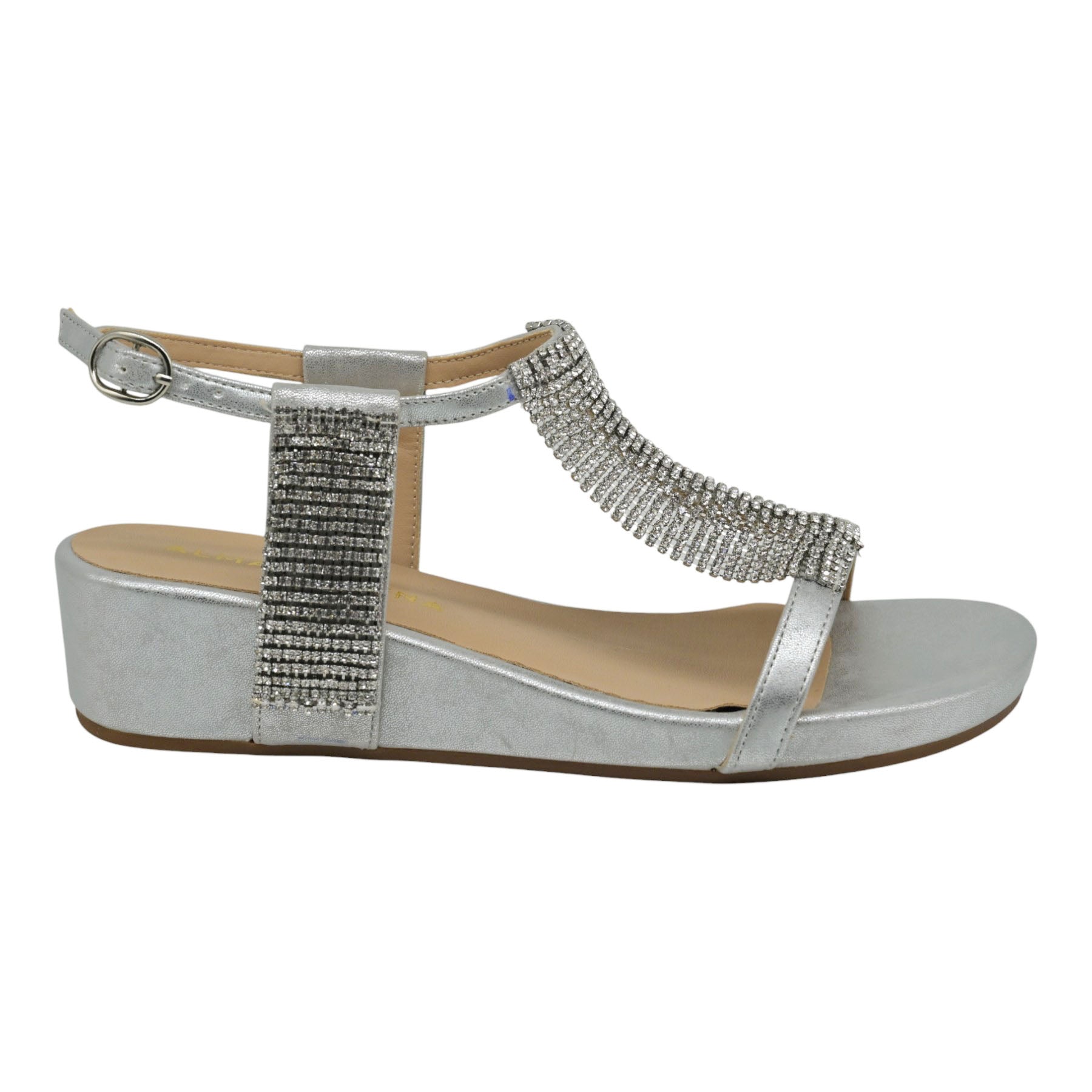 Alma en Pena 51776 Χαμηλές Μεταλλικές Πλατφόρμες με Στρας - Ασημί