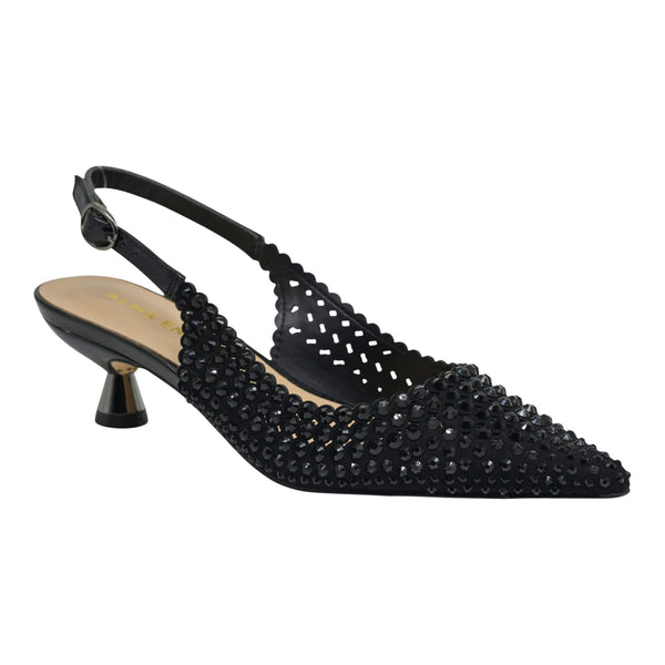 Alma en Pena 531 Slingback Γόβες με Διακοσμητικές Πέτρες - Μαύρο